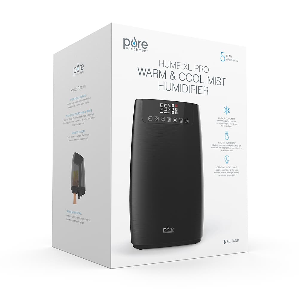 Pure Enrichment - HumeXL Pro 1.3 Gal. Warm and Cool Mist Humidifier - Black - Image 8
