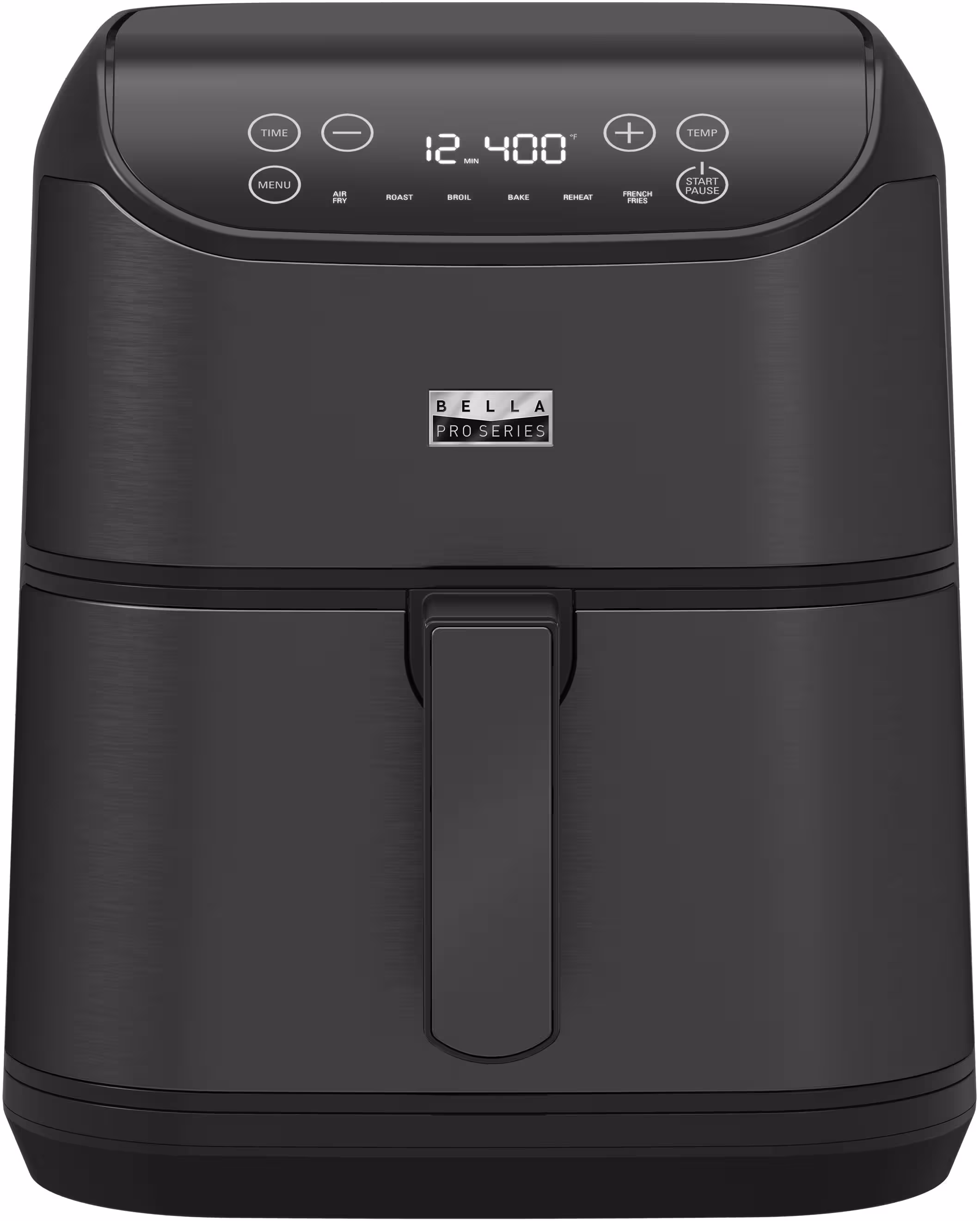 bella PRO - 6-qt. Digital Air Fryer with Stainless Finish - Black Stainless Steel