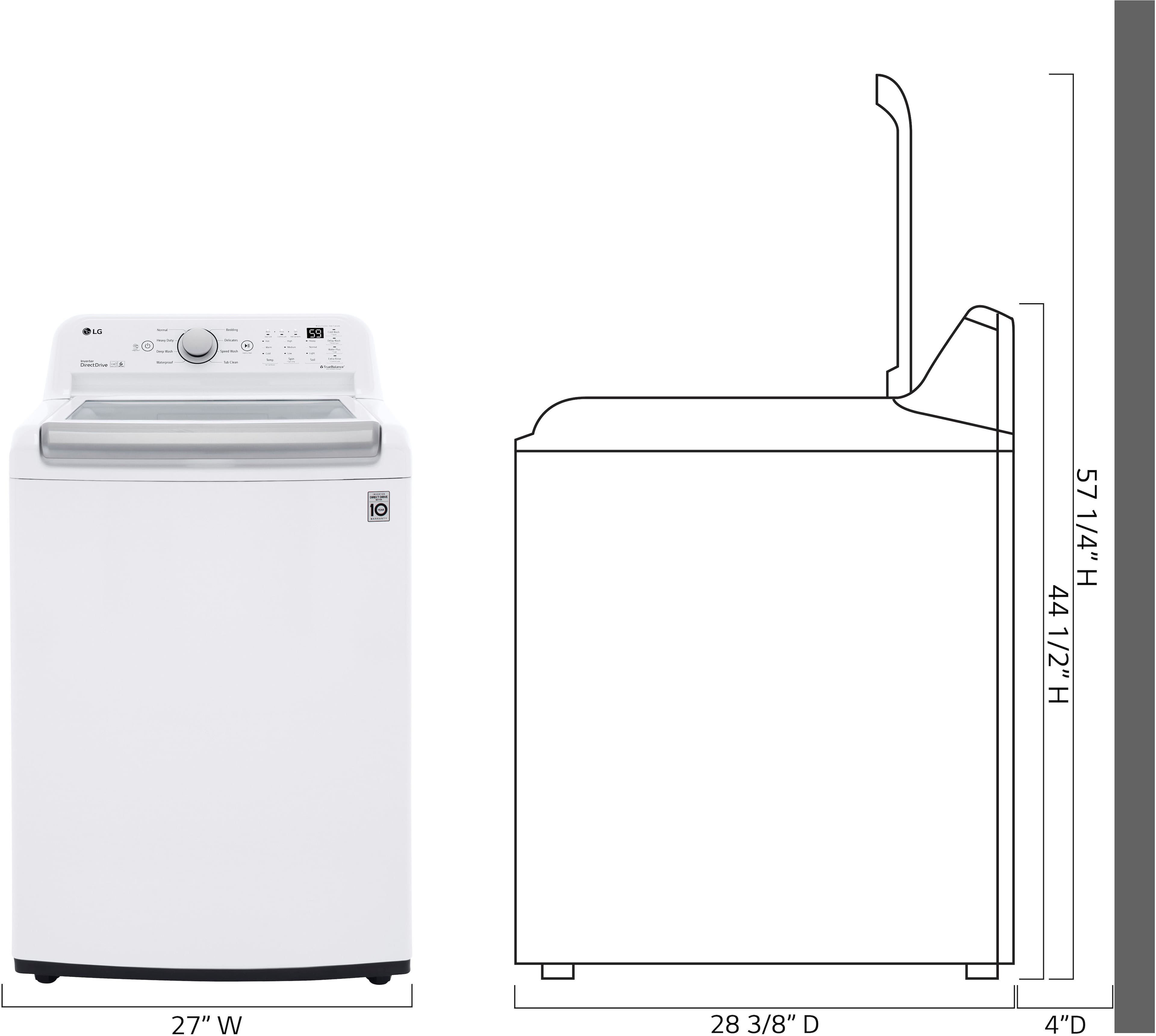 LG - 5.0 Cu. Ft. High-Efficiency Top Load Washer with 6Motion Technology - White - Image 3