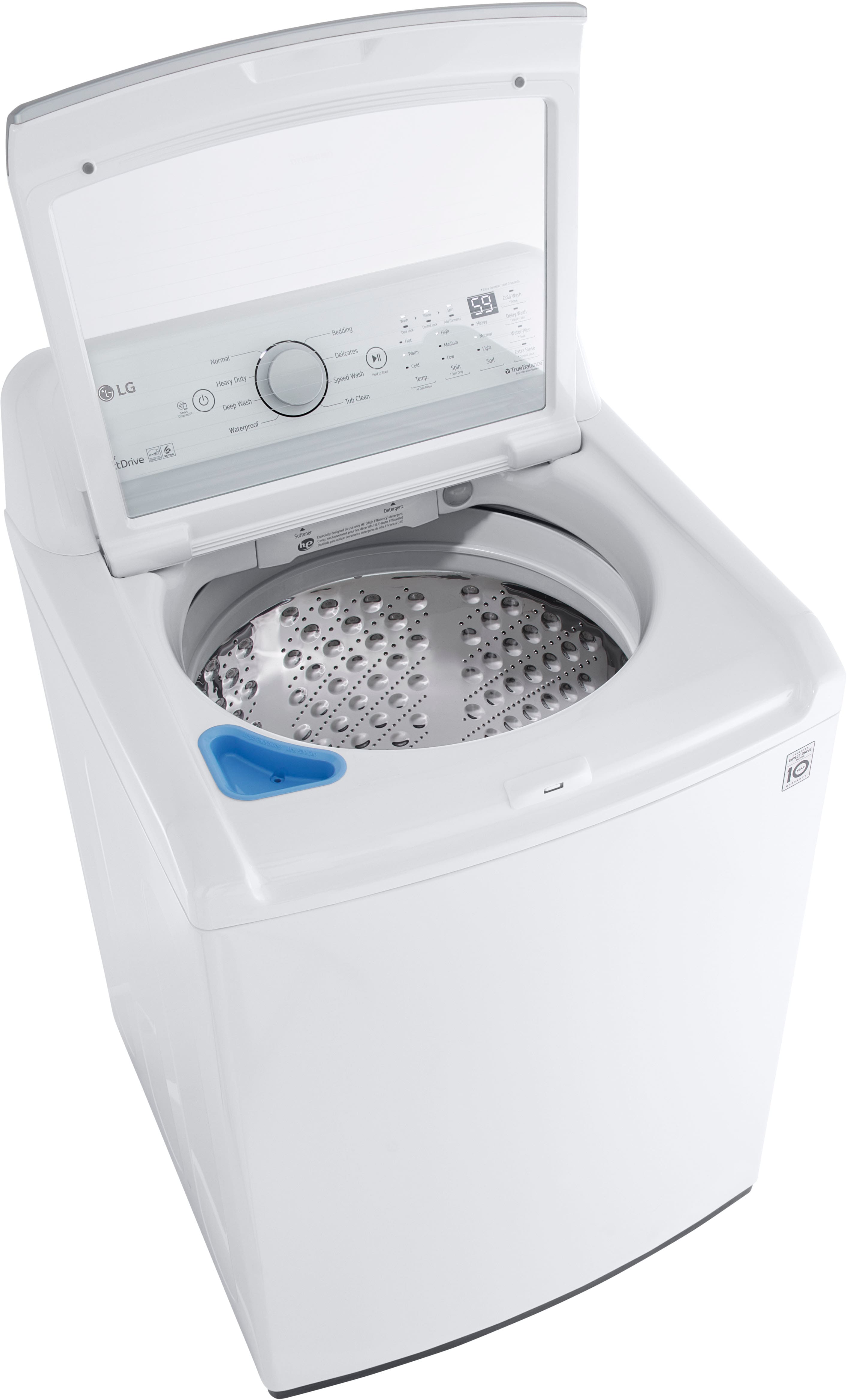 LG - 5.0 Cu. Ft. High-Efficiency Top Load Washer with 6Motion Technology - White - Image 6