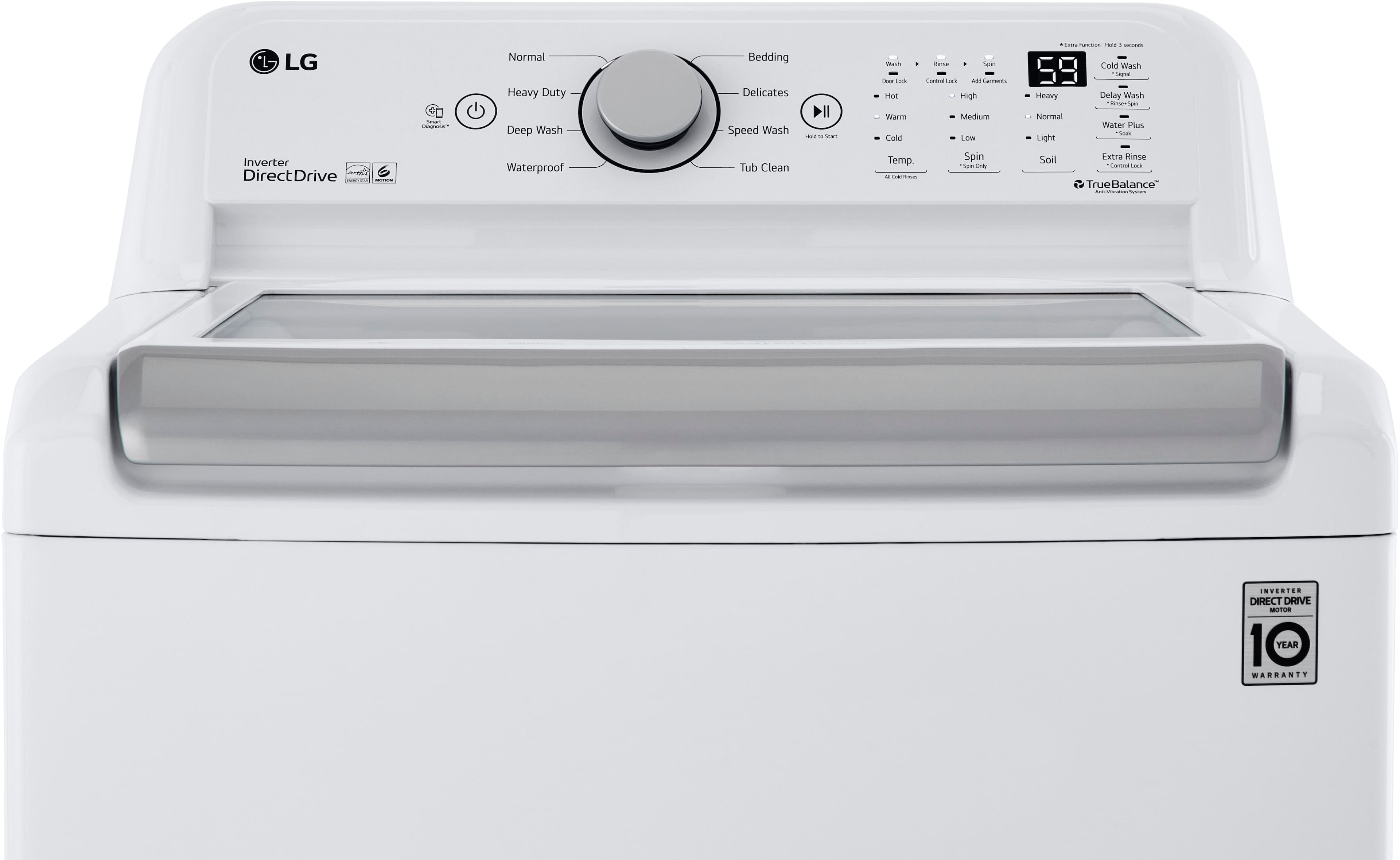 LG - 5.0 Cu. Ft. High-Efficiency Top Load Washer with 6Motion Technology - White - Image 9