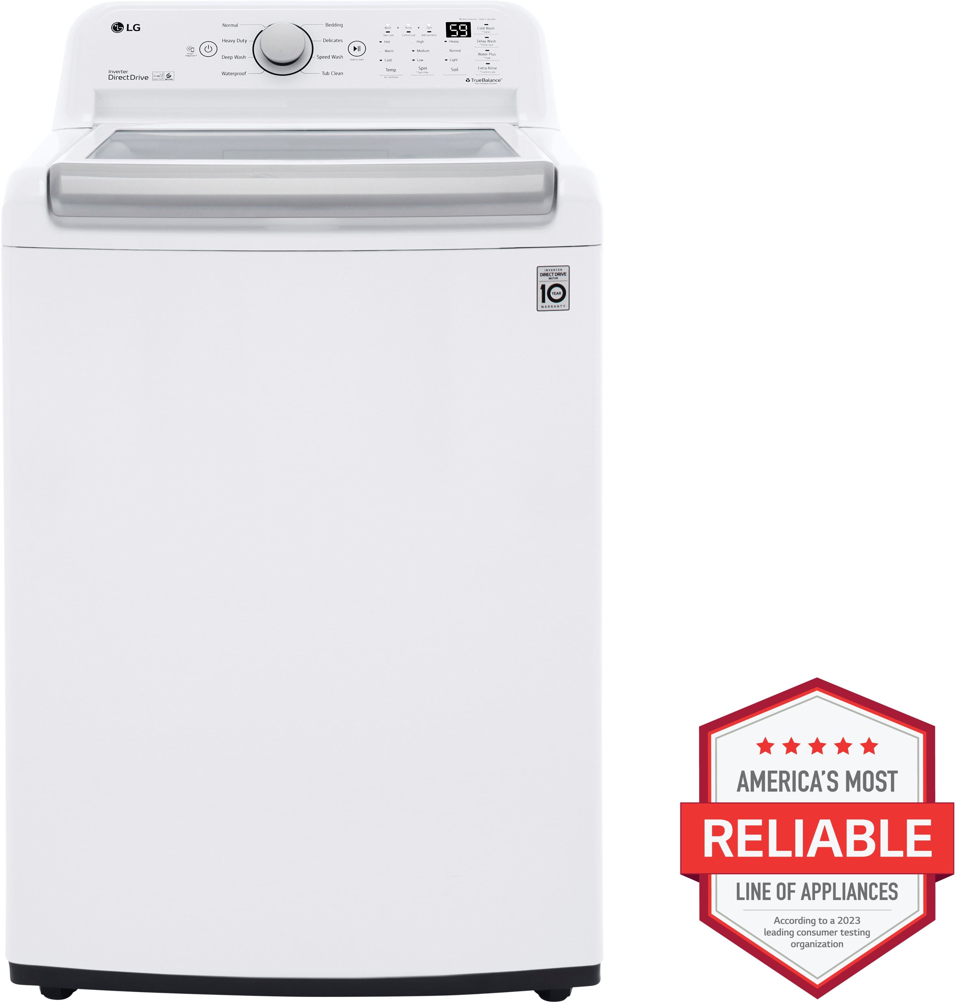 LG - 5.0 Cu. Ft. High-Efficiency Top Load Washer with 6Motion Technology - White - Image 18