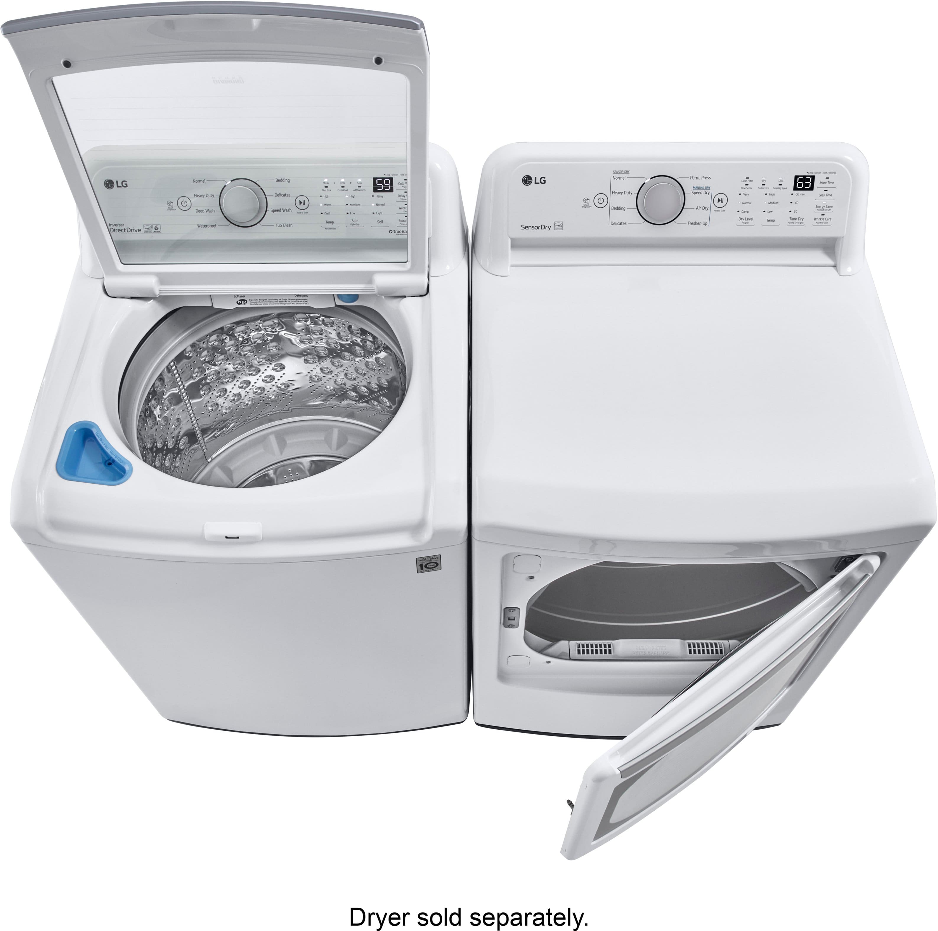 LG - 5.0 Cu. Ft. High-Efficiency Top Load Washer with 6Motion Technology - White - Image 14