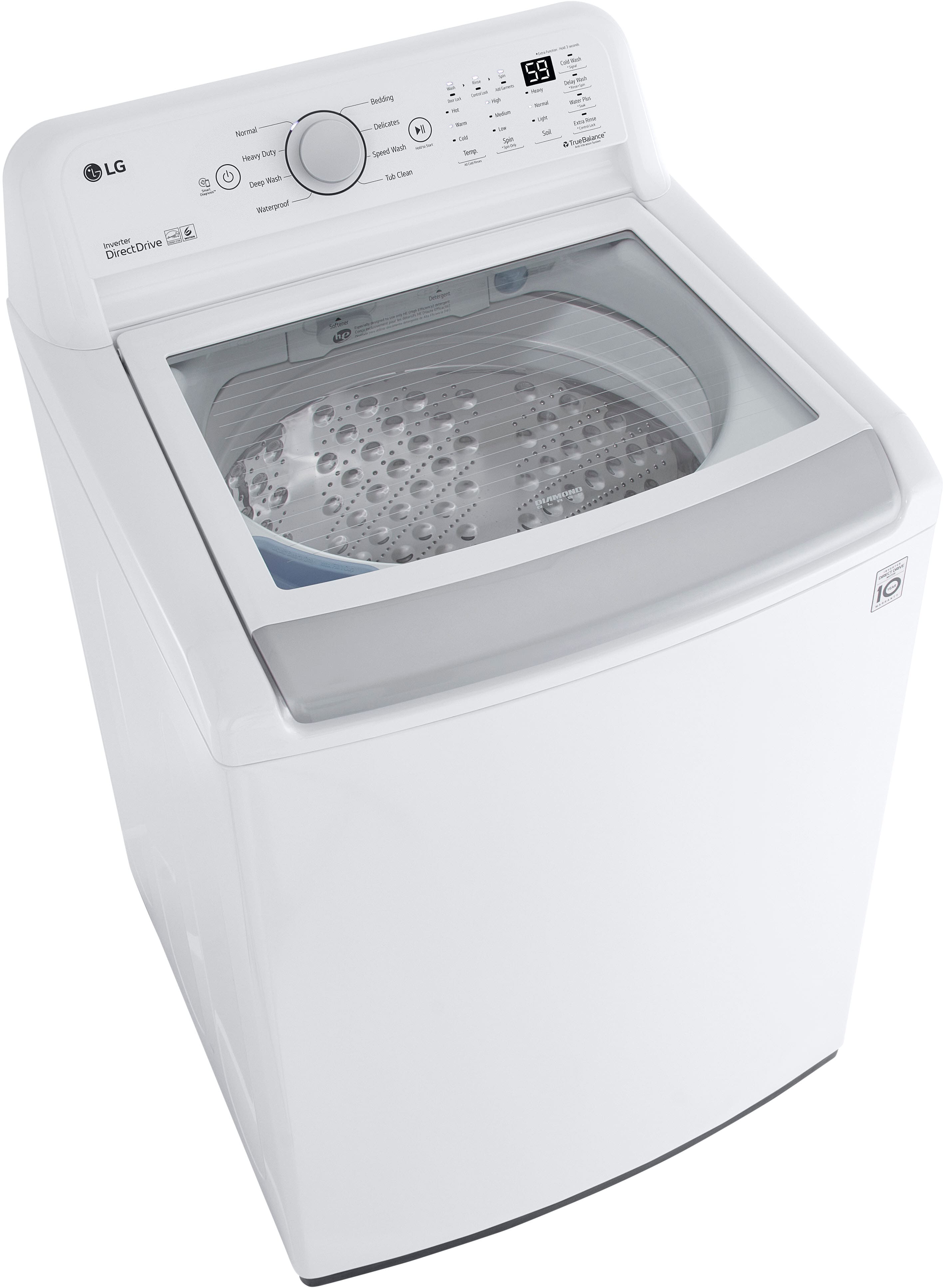 LG - 5.0 Cu. Ft. High-Efficiency Top Load Washer with 6Motion Technology - White - Image 4