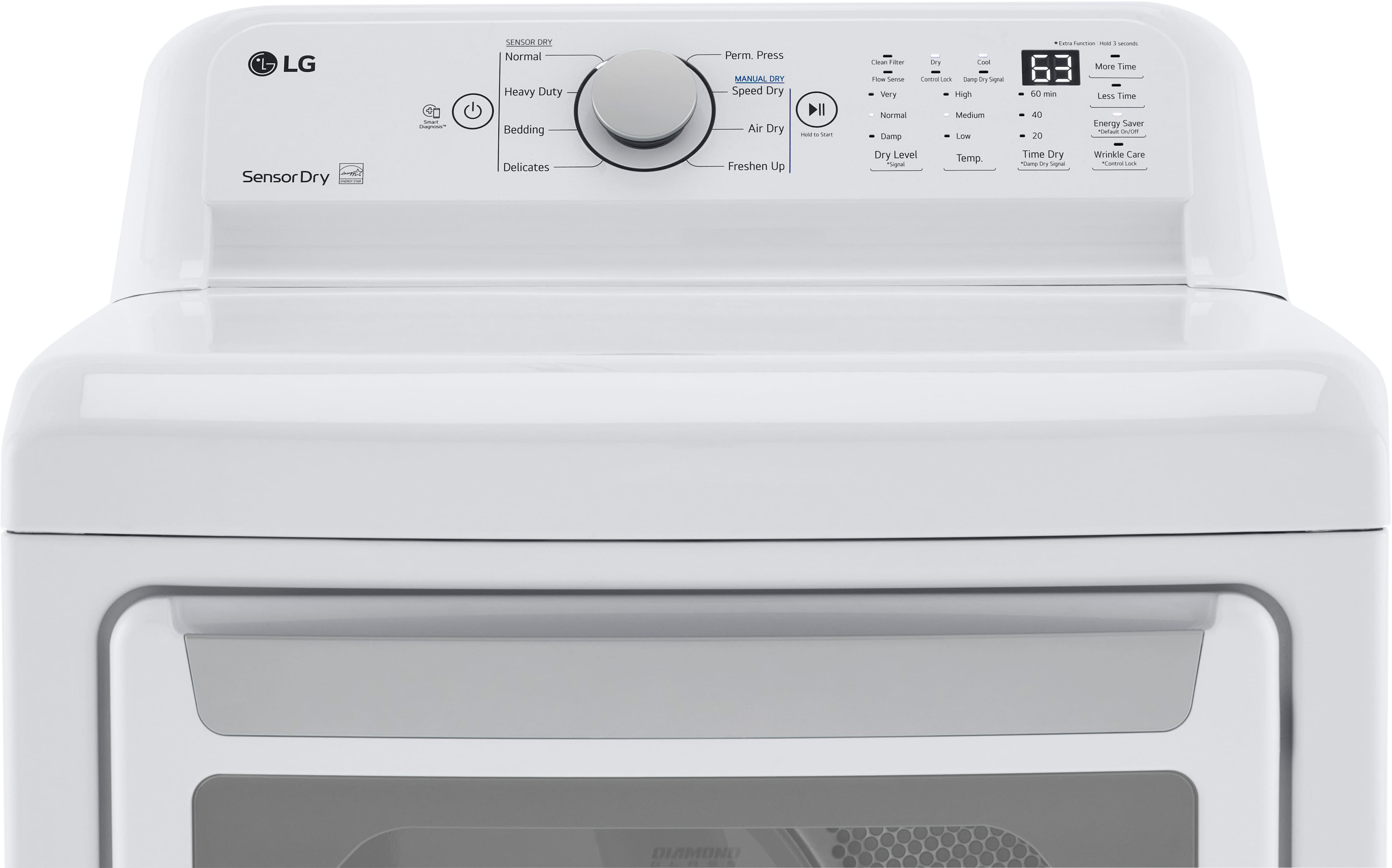 LG - 7.3 Cu. Ft. Electric Dryer with Sensor Dry - White - Image 4