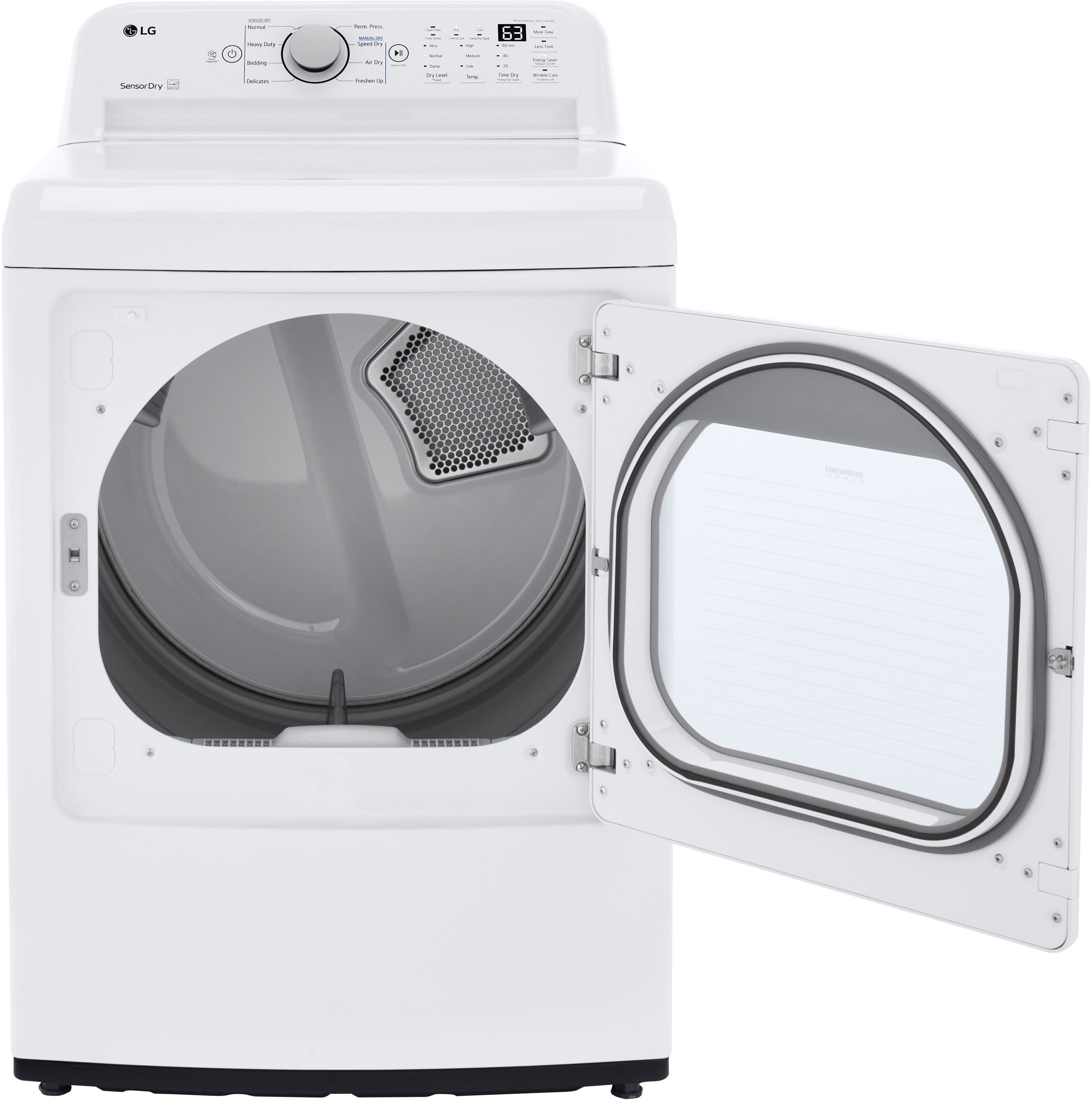 LG - 7.3 Cu. Ft. Electric Dryer with Sensor Dry - White - Image 5