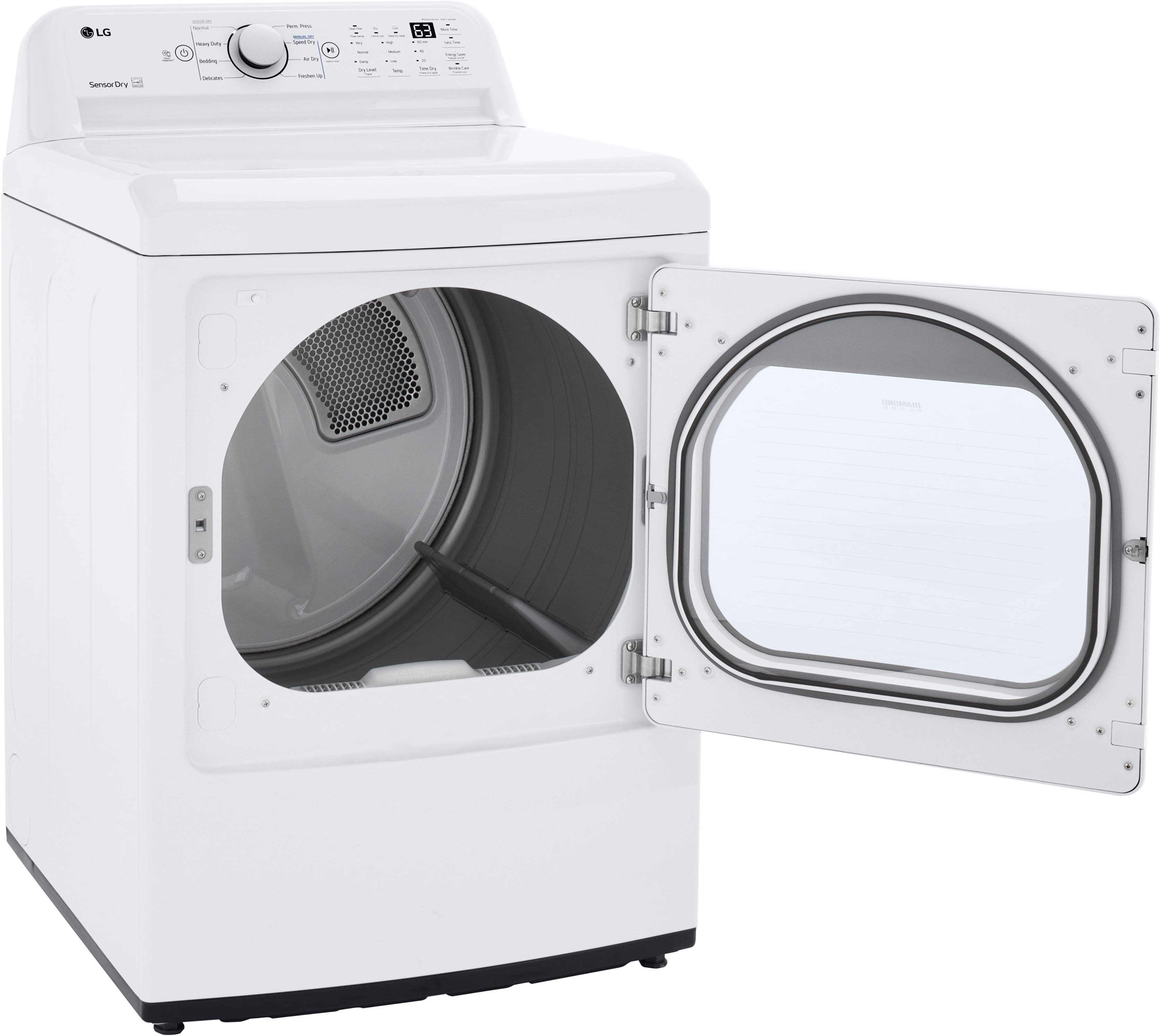 LG - 7.3 Cu. Ft. Electric Dryer with Sensor Dry - White - Image 6