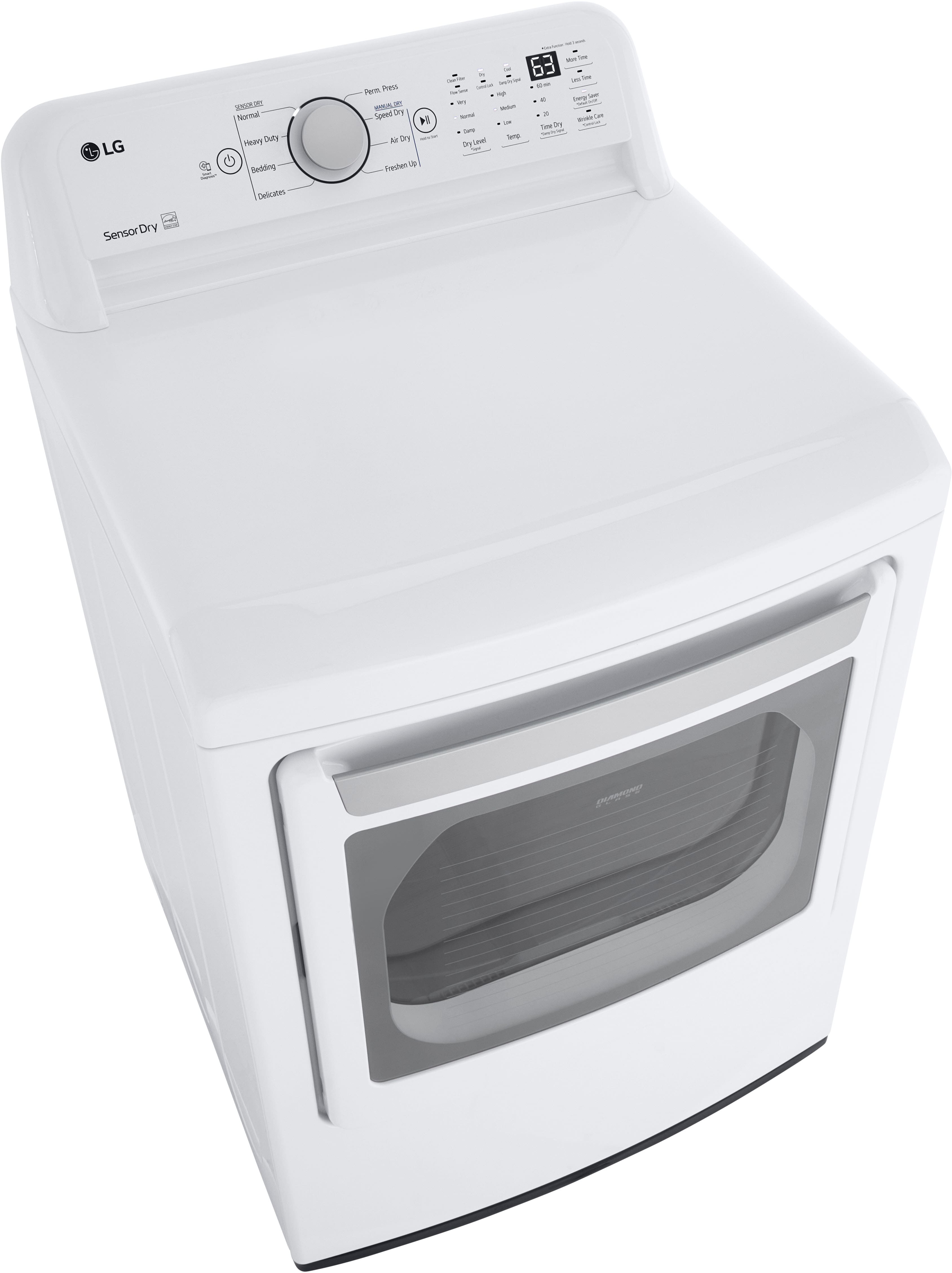 LG - 7.3 Cu. Ft. Electric Dryer with Sensor Dry - White - Image 7