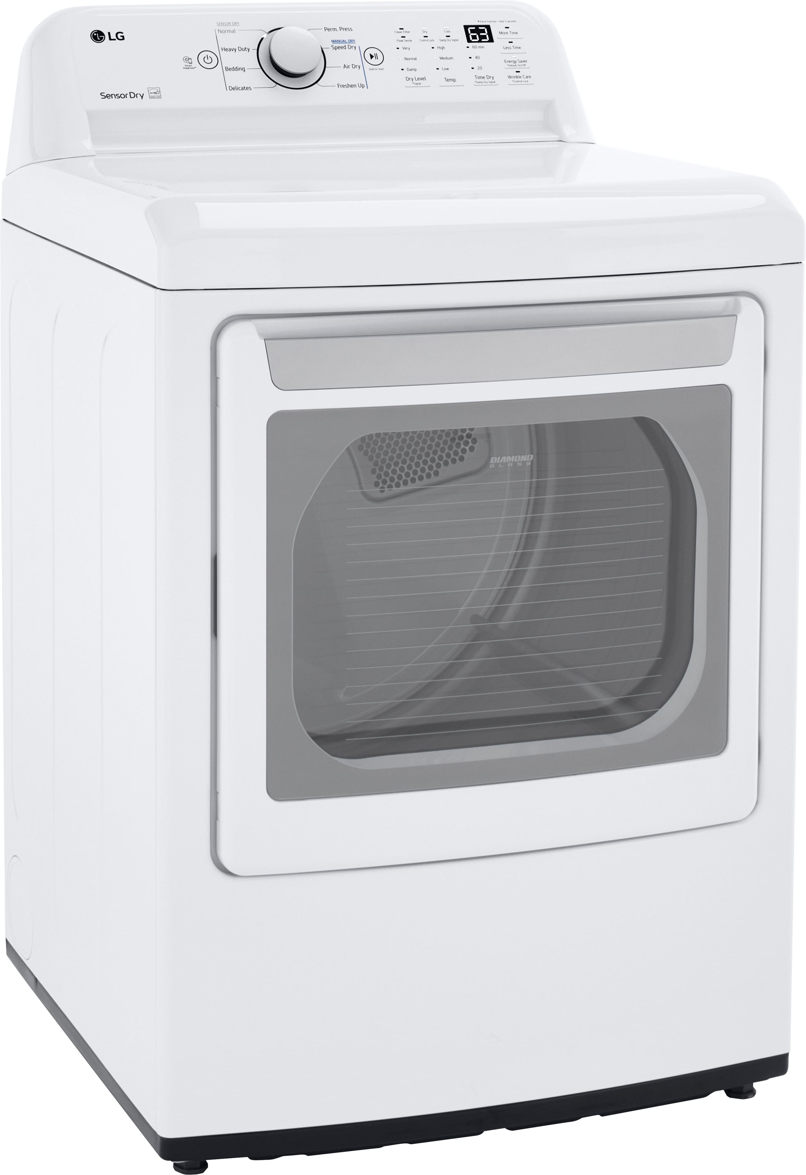 LG - 7.3 Cu. Ft. Electric Dryer with Sensor Dry - White - Image 13