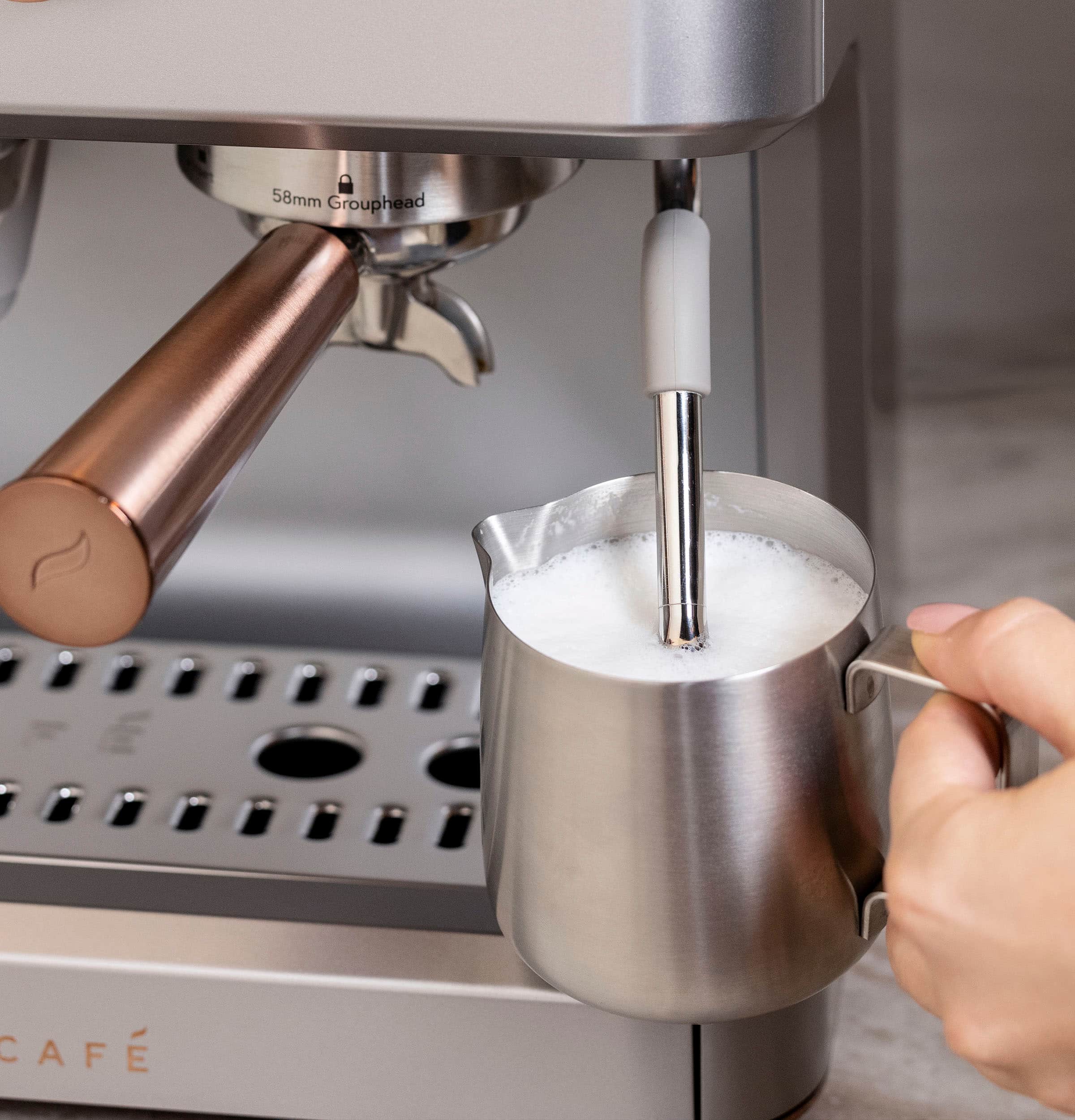Café - Bellissimo Semi-Automatic Espresso Machine with 15 bars of pressure, Milk Frother, and Built-In Wi-Fi - Steel Silver - Image 17