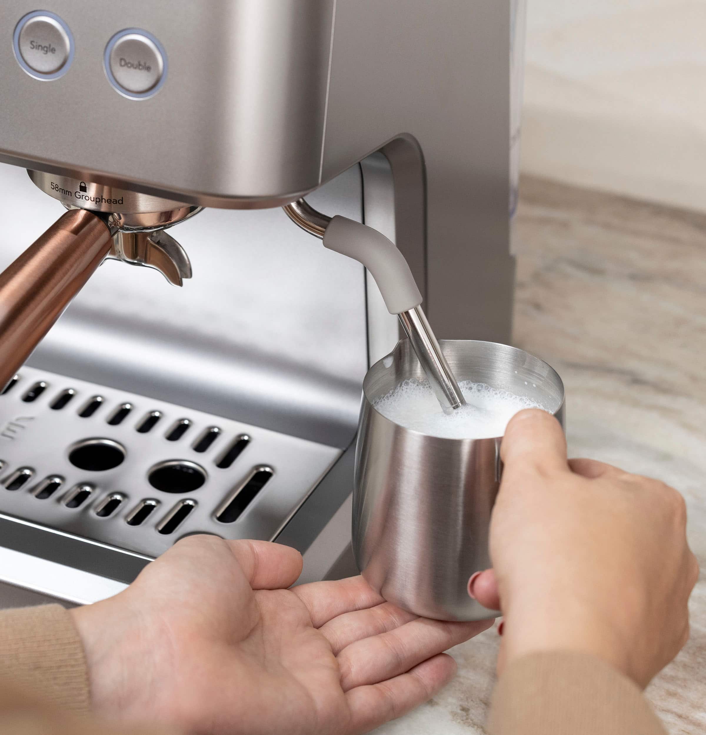 Café - Bellissimo Semi-Automatic Espresso Machine with 15 bars of pressure, Milk Frother, and Built-In Wi-Fi - Steel Silver - Image 20