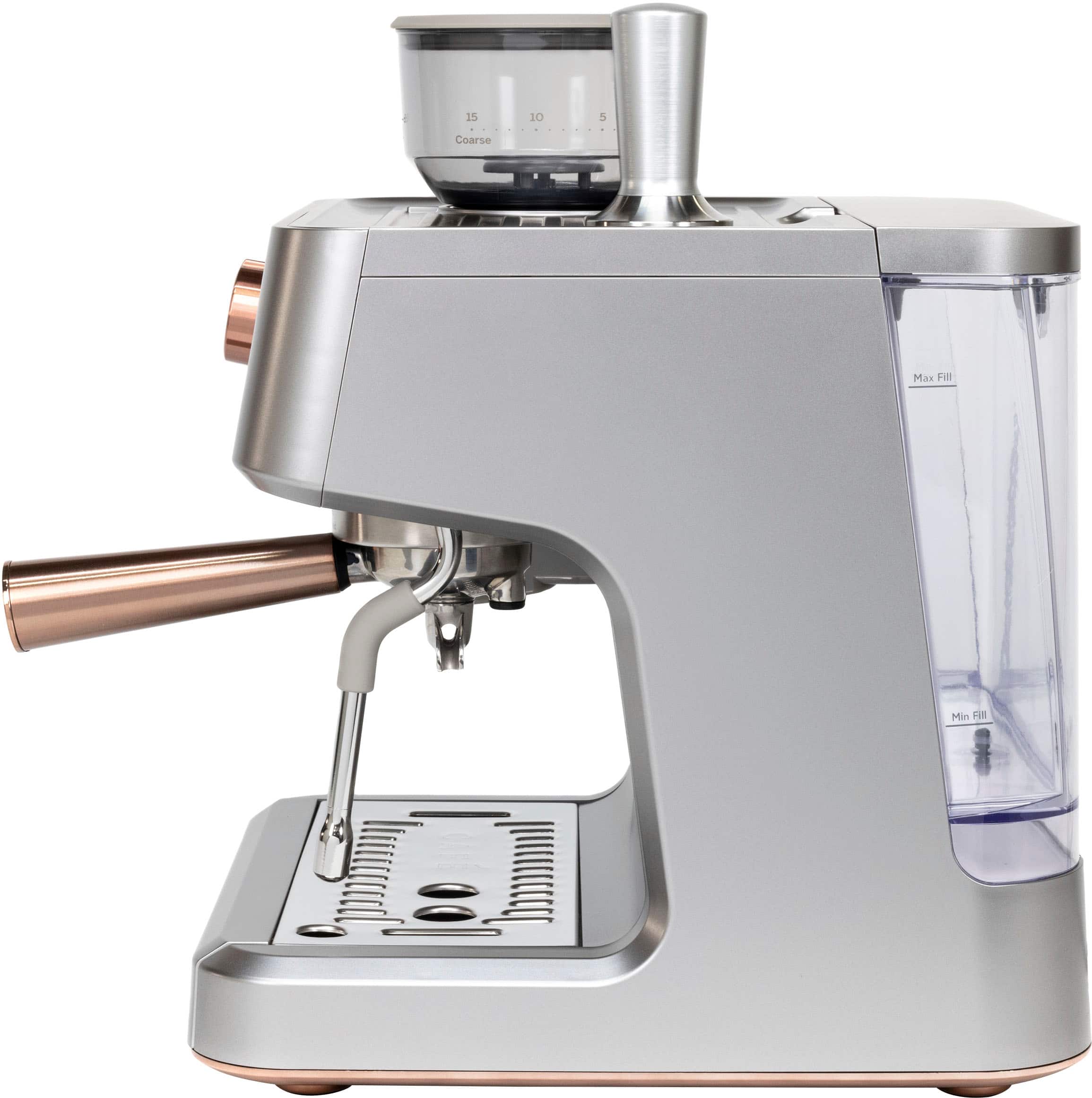 Café - Bellissimo Semi-Automatic Espresso Machine with 15 bars of pressure, Milk Frother, and Built-In Wi-Fi - Steel Silver - Image 3