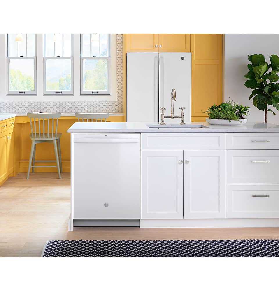 GE - 24" Top Control Built-In Plastic Tub Dishwasher with 3rd Rack, Dry Boost and 50 dBA - White - Image 5