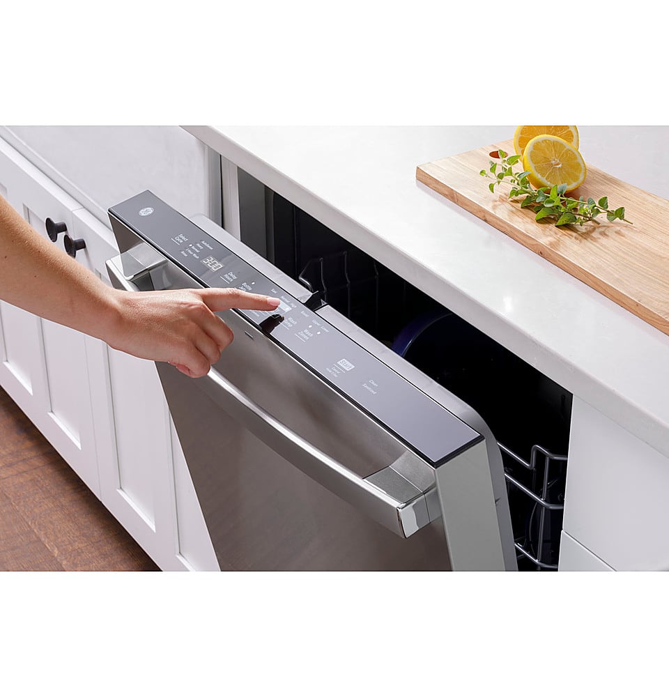 GE - 24" Top Control Built-In Plastic Tub Dishwasher with 3rd Rack, Dry Boost and 50 dBA - White - Image 9