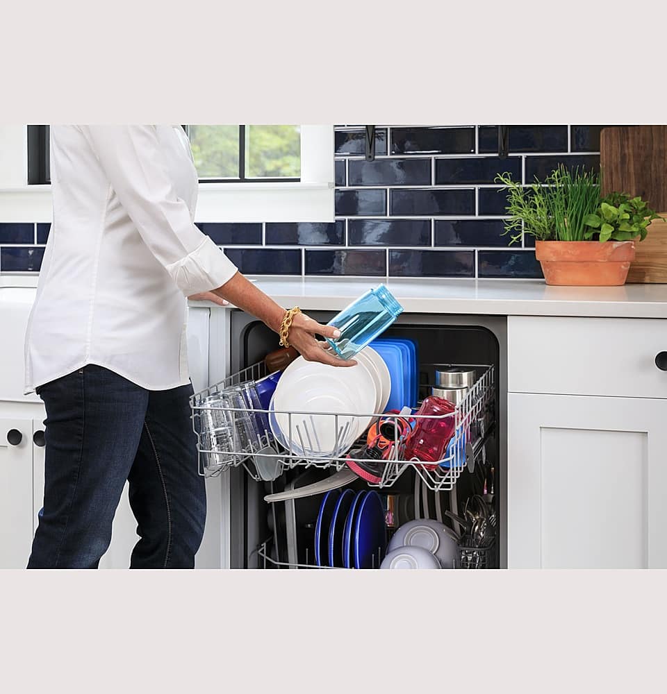 GE - 24" Top Control Built-In Plastic Tub Dishwasher with 3rd Rack, Dry Boost and 50 dBA - White - Image 20