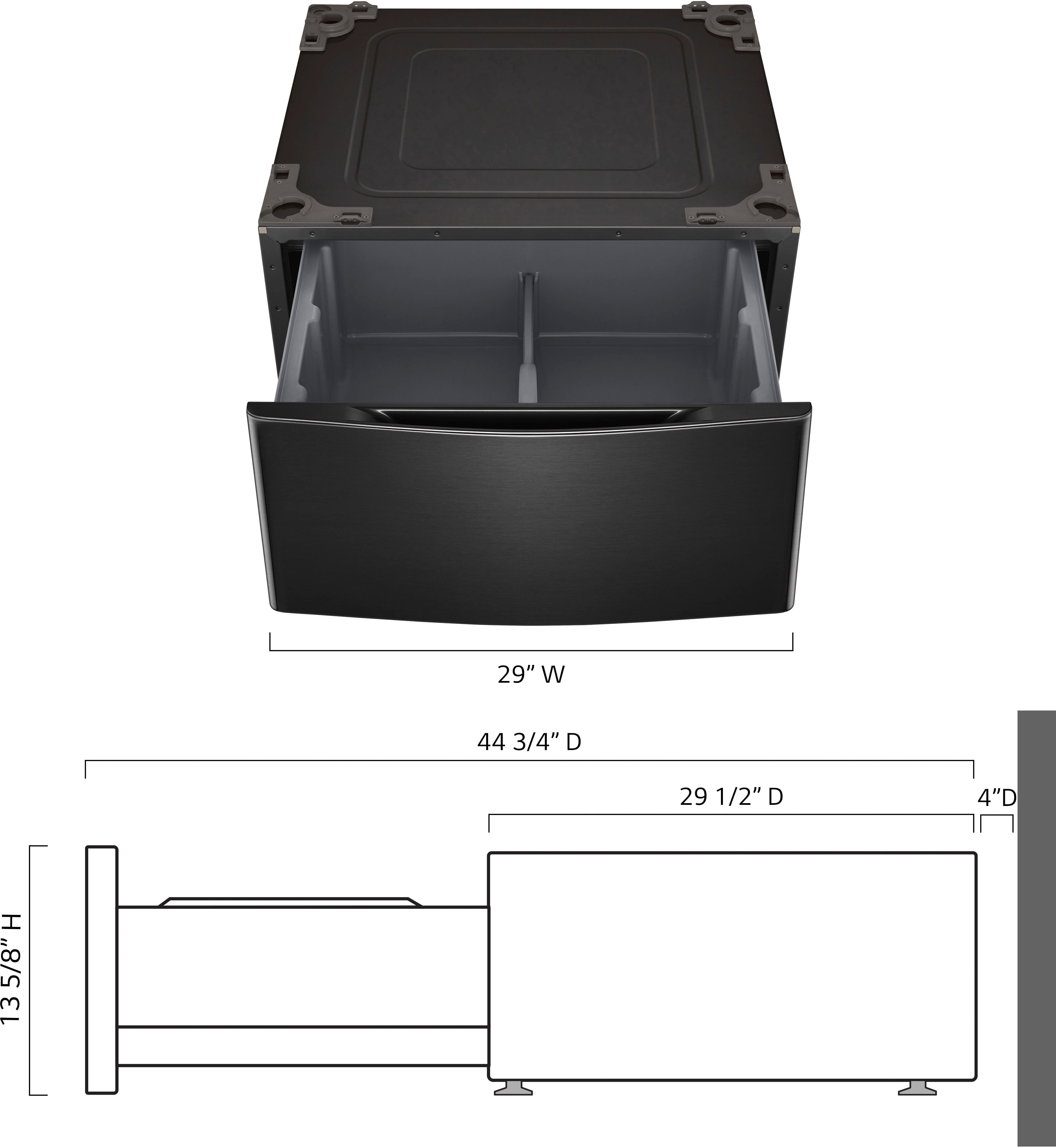 LG - 29" Laundry Pedestal With Storage Drawer - Black Steel - Image 4