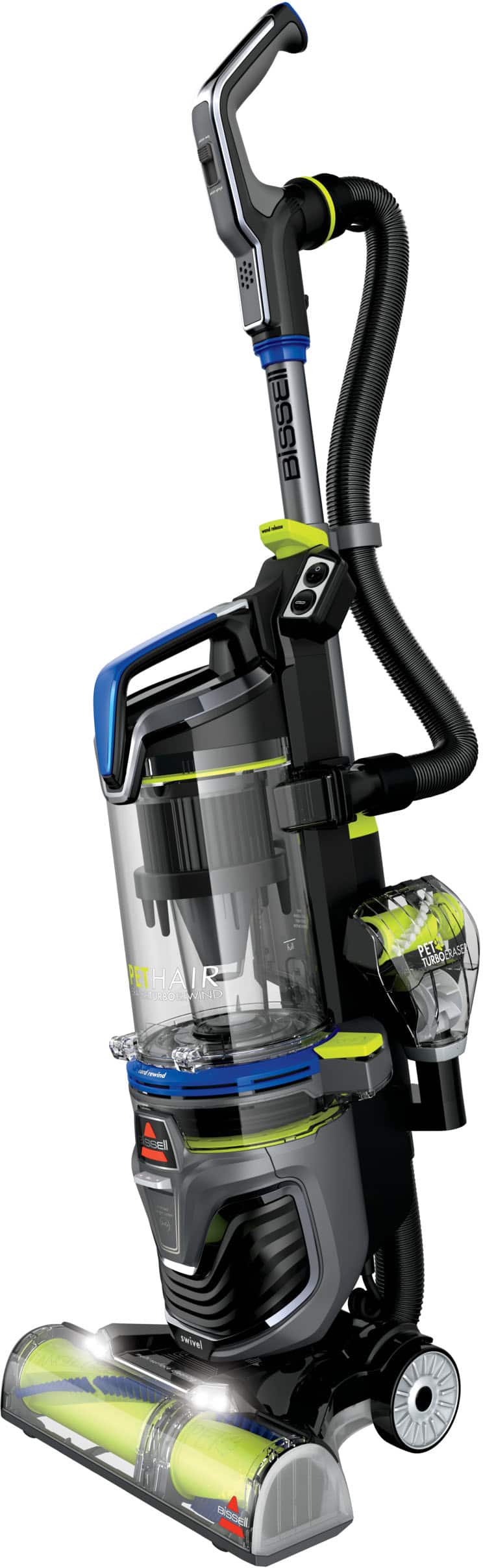 BISSELL - Pet Hair Eraser Turbo Rewind Upright Vacuum - Cobalt Blue and Electric Green - Image 2