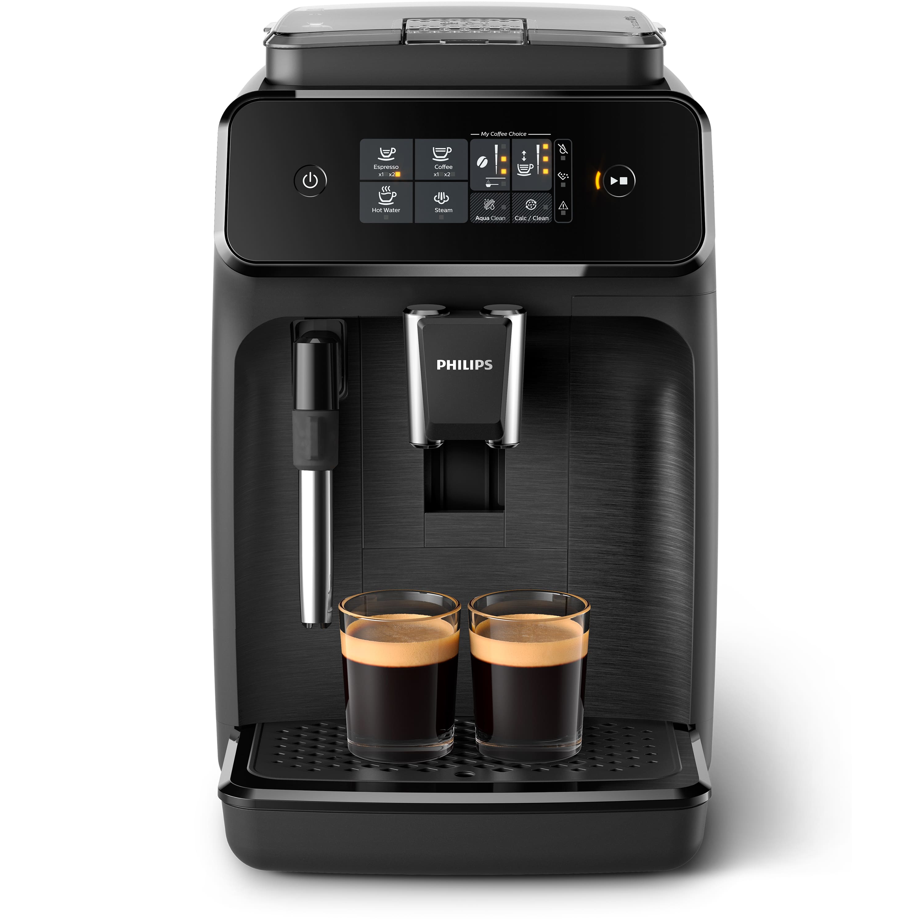Philips - 1200 Fully Automatic Espresso and Coffee Machine with Milk Frother - Black