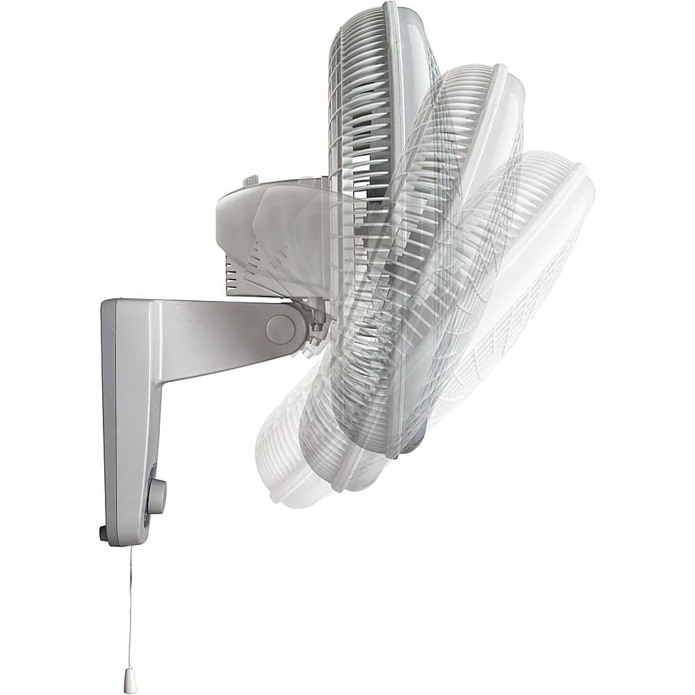 Lasko - 16" Oscillating Wall Mount Fan with Anti-Rust Grills - Gray - Image 3
