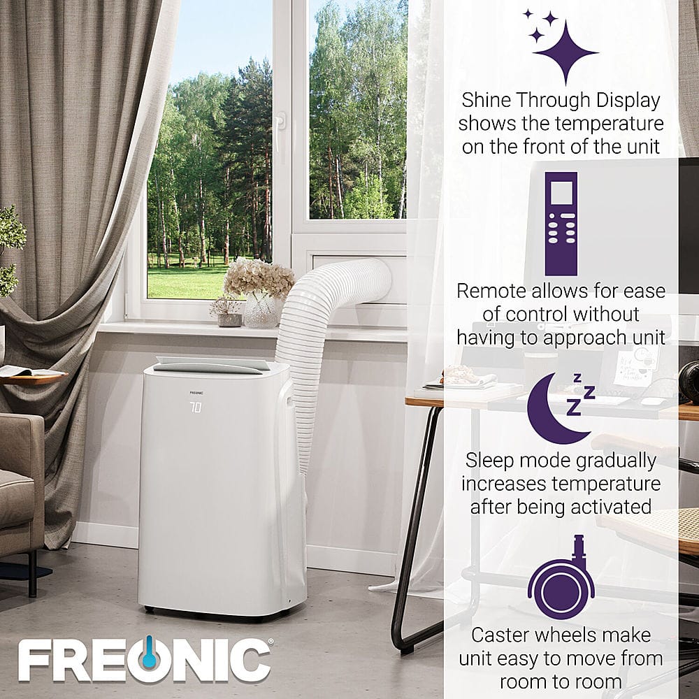 Freonic - 14,500 BTU (10,800 BTU DOE) Portable Air Conditioner - White - Image 5