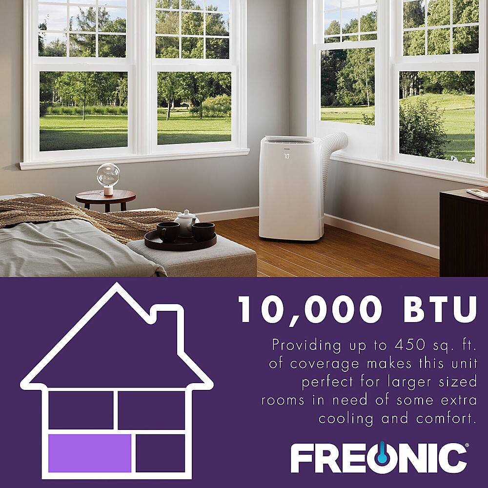 Freonic - 14,500 BTU (10,800 BTU DOE) Portable Air Conditioner - White - Image 8