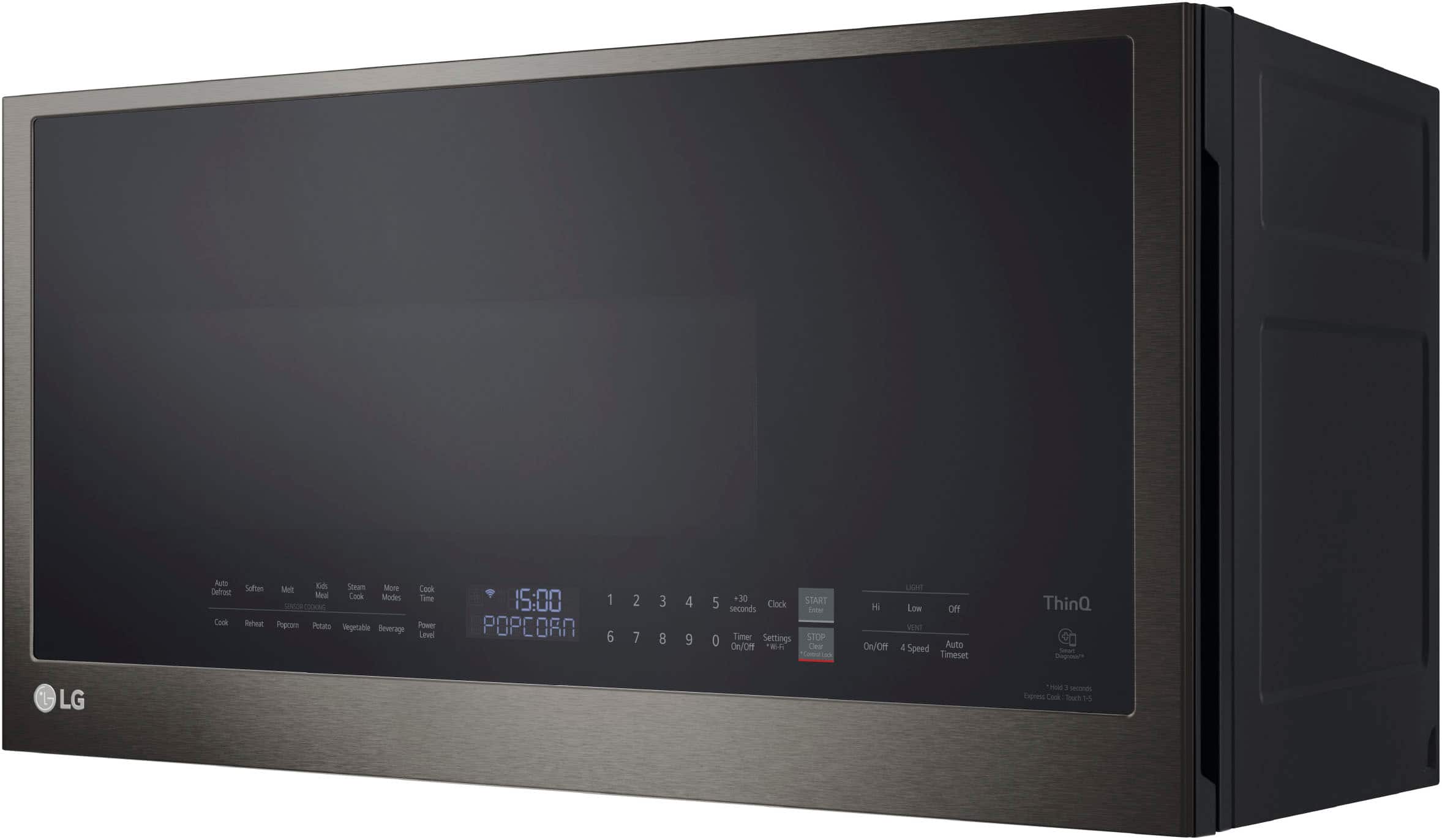 LG - 2.0 Cu. Ft. Over-the-Range Microwave with Sensor Cooking and EasyClean - Black Stainless Steel - Image 3