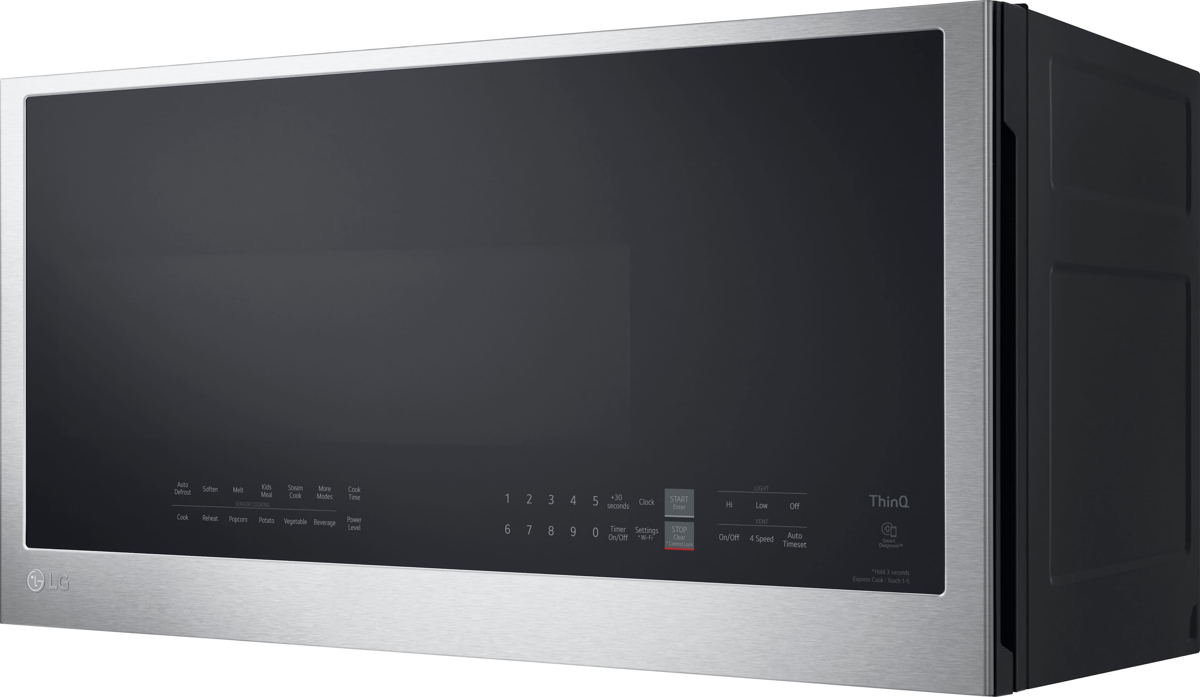 LG - 2.0 Cu. Ft. Over-the-Range Microwave with Sensor Cooking and EasyClean - PrintProof Stainless Steel - Image 3
