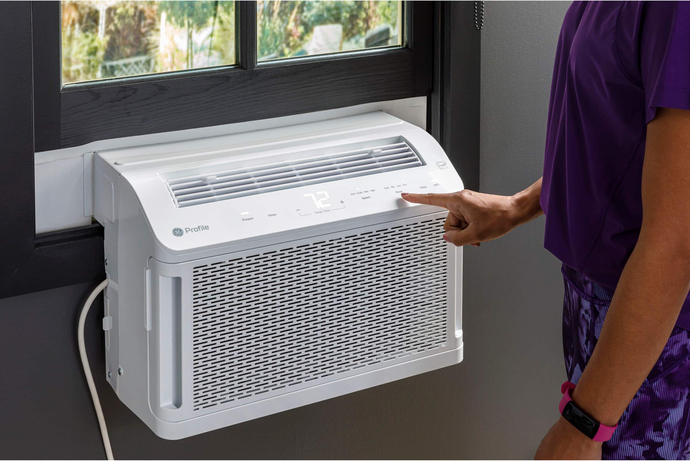 GE Profile - ClearView 250 Sq. Ft. 6,100 BTU Smart Ultra Quiet Window Air Conditioner - White - Image 12