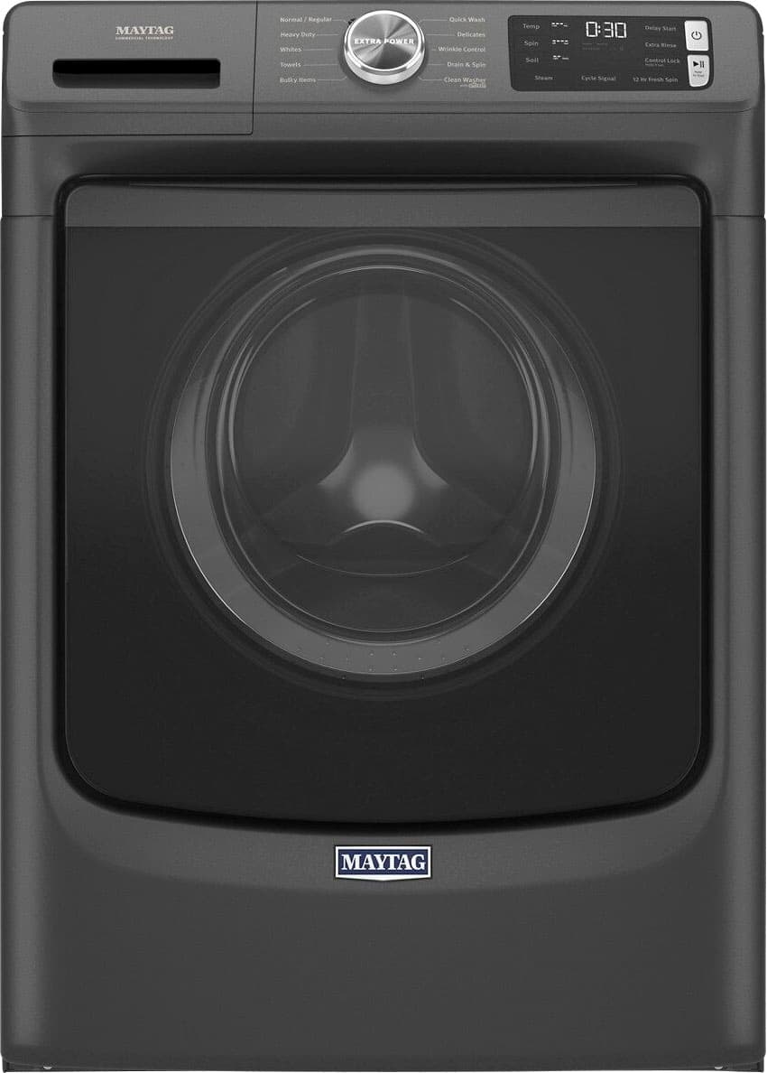 Maytag - 4.5 Cu. Ft. High-Efficiency Stackable Front Load Washer with Steam and Fresh Spin - Volcano Black
