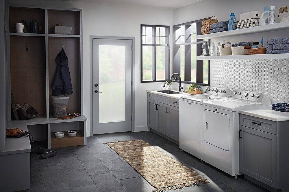 Maytag - 7.0 Cu. Ft. Electric Dryer with Steam Enhanced Cycles - White - Image 11