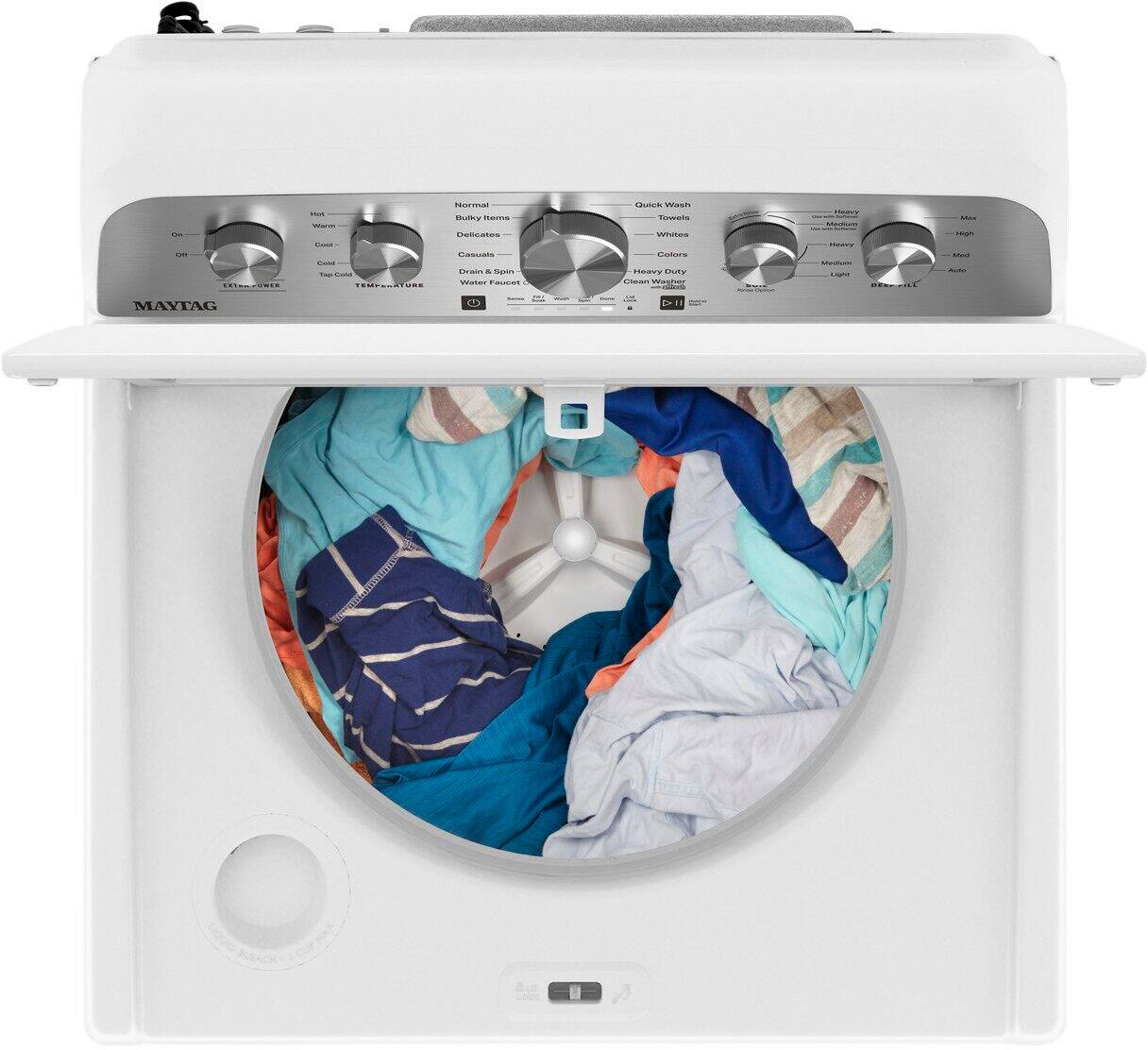 Maytag - 4.8 Cu. Ft. High Efficiency Top Load Washer with Steam and Extra Power Button - White - Image 7