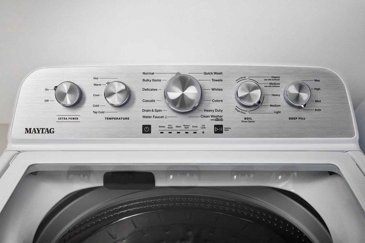 Maytag - 4.8 Cu. Ft. High Efficiency Top Load Washer with Steam and Extra Power Button - White - Image 8
