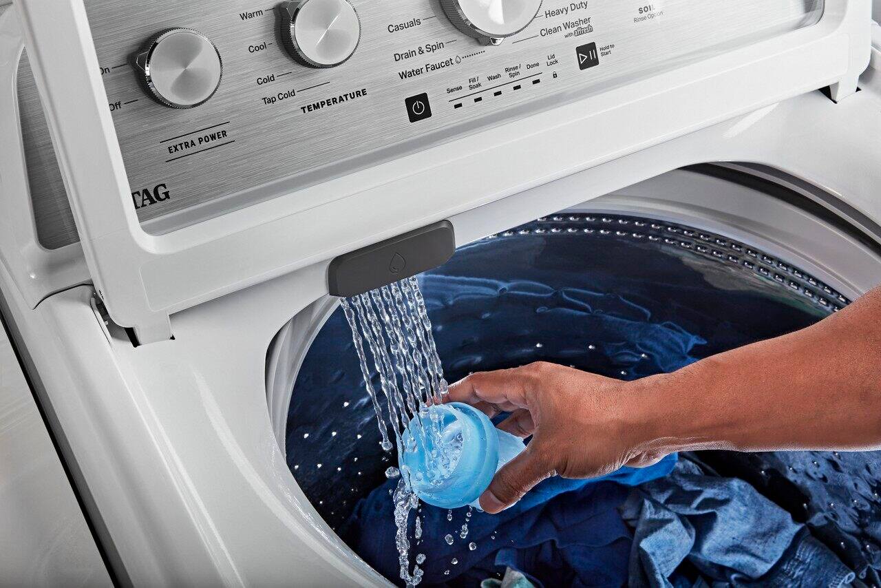 Maytag - 4.8 Cu. Ft. High Efficiency Top Load Washer with Steam and Extra Power Button - White - Image 12