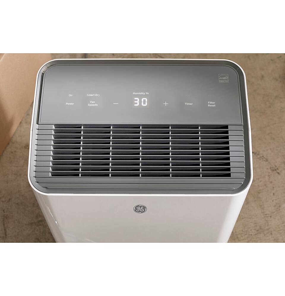 GE - 22-Pint Energy Star Portable Dehumidifier with Smart Dry for Damp Spaces - White - Image 2