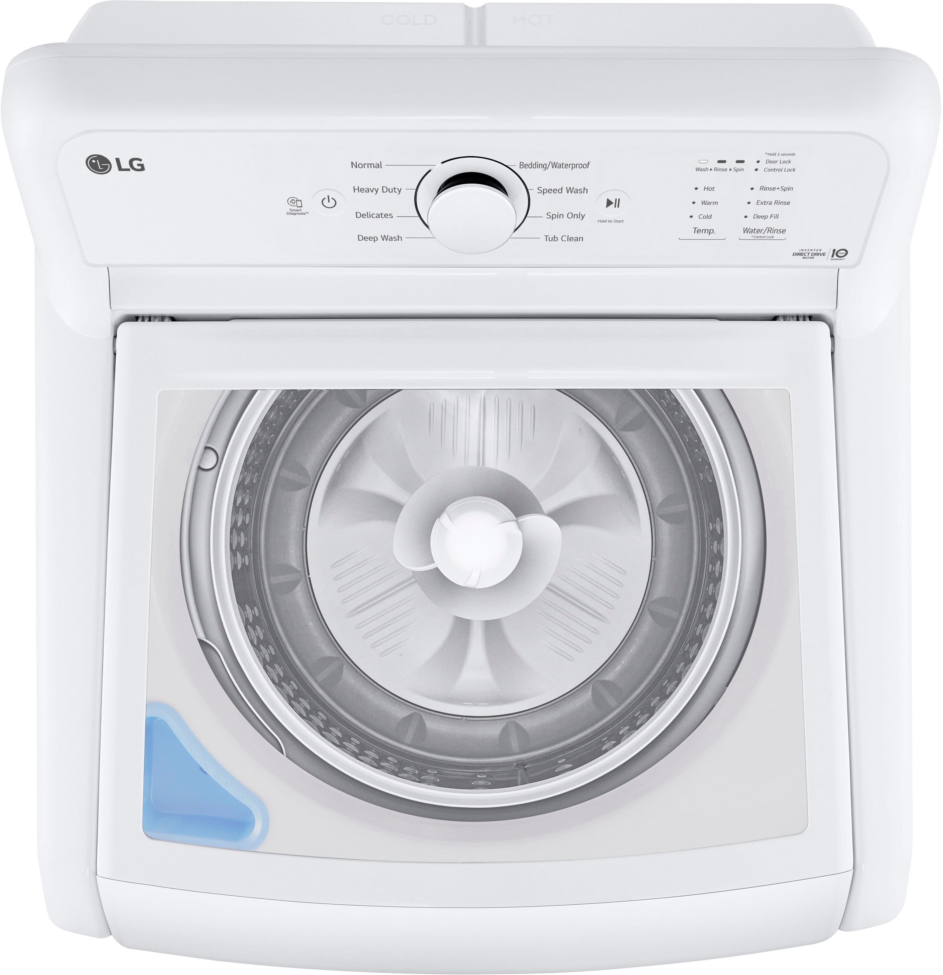 LG - 4.1 Cu. Ft. High-Efficiency Top Load Washer with TurboDrum Technology - White - Image 12