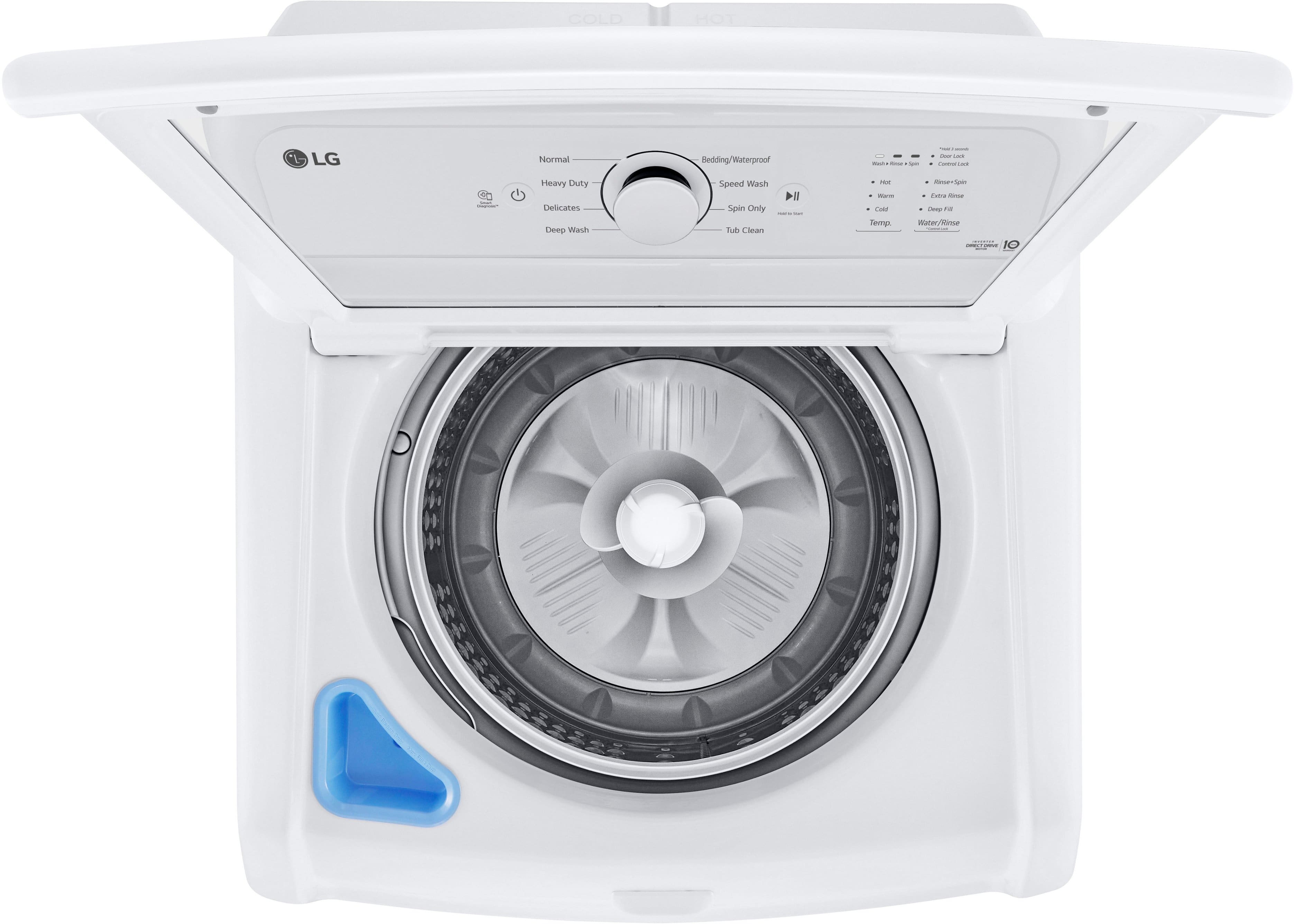 LG - 4.1 Cu. Ft. High-Efficiency Top Load Washer with TurboDrum Technology - White - Image 13