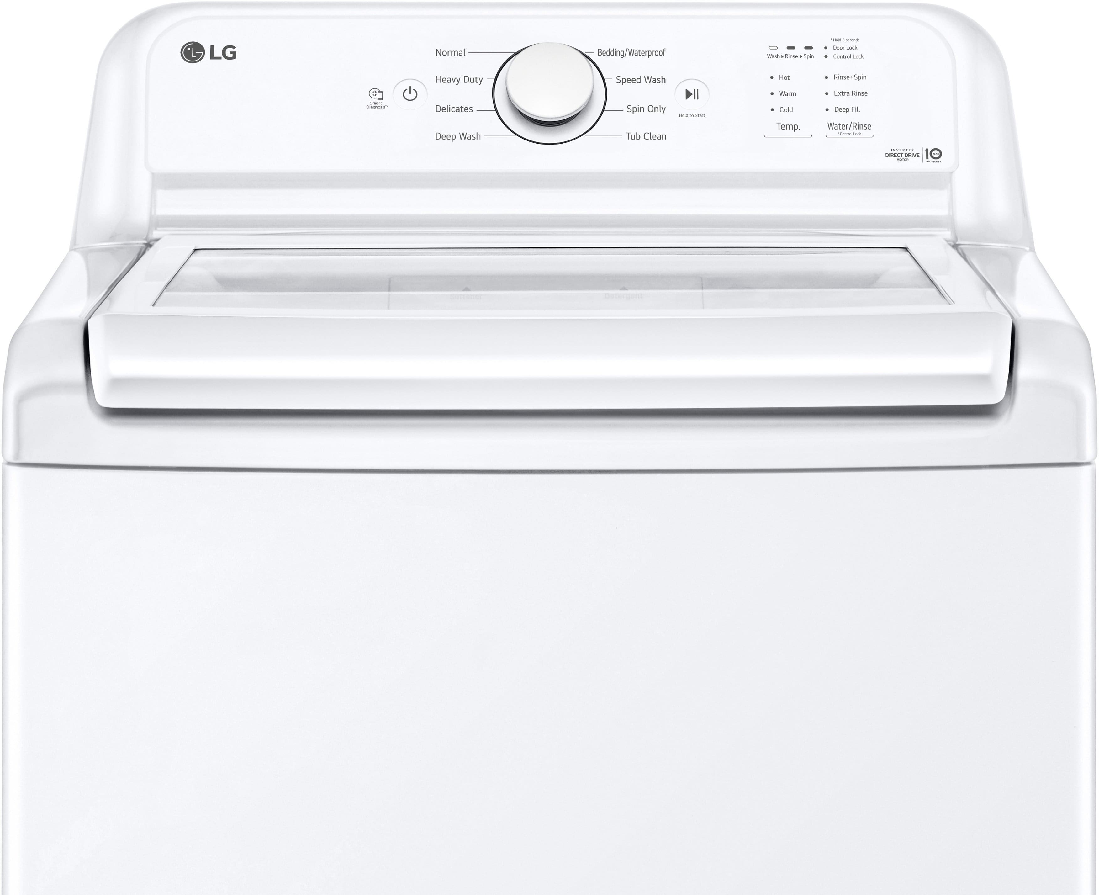 LG - 4.1 Cu. Ft. High-Efficiency Top Load Washer with TurboDrum Technology - White - Image 15