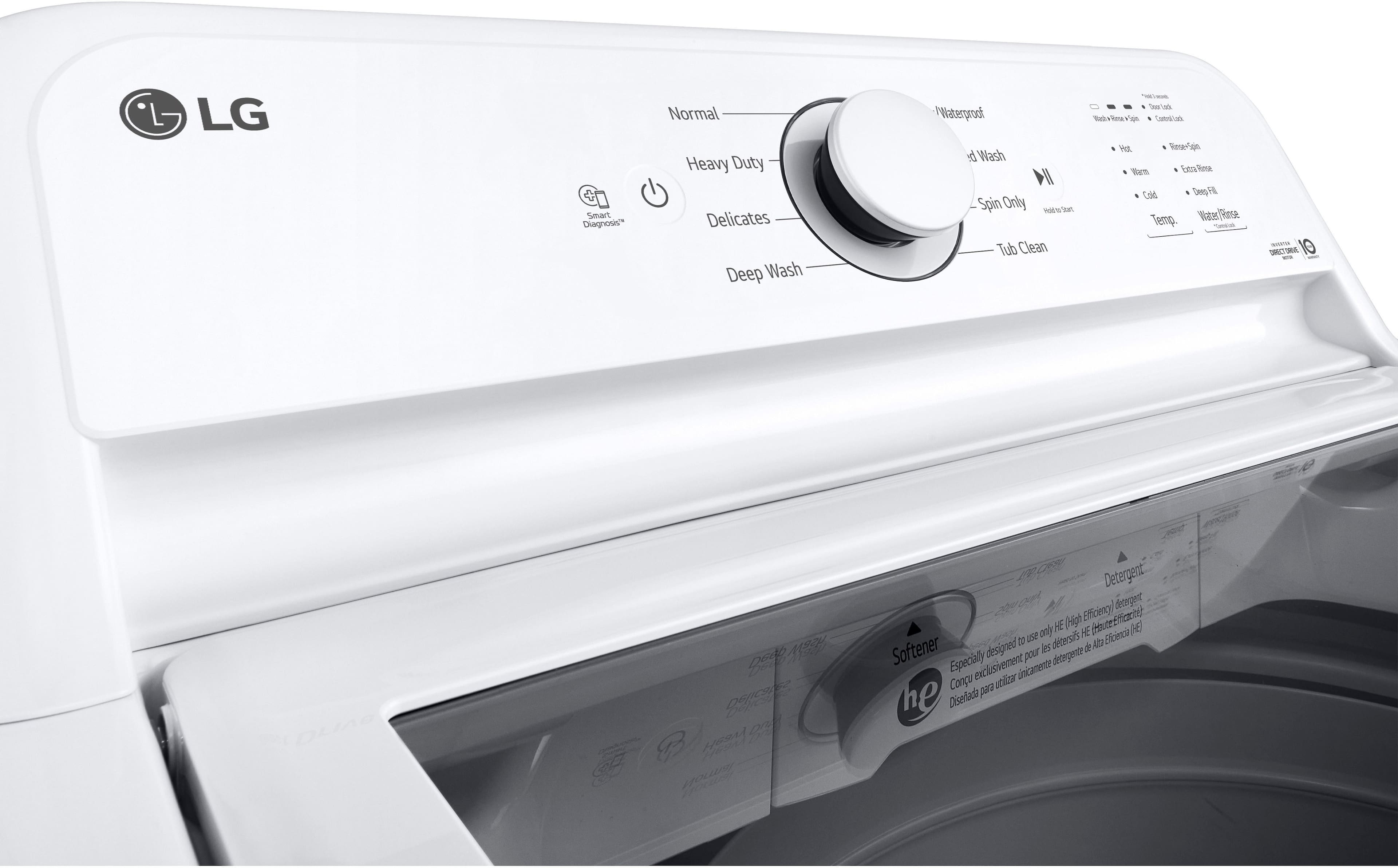 LG - 4.1 Cu. Ft. High-Efficiency Top Load Washer with TurboDrum Technology - White - Image 16