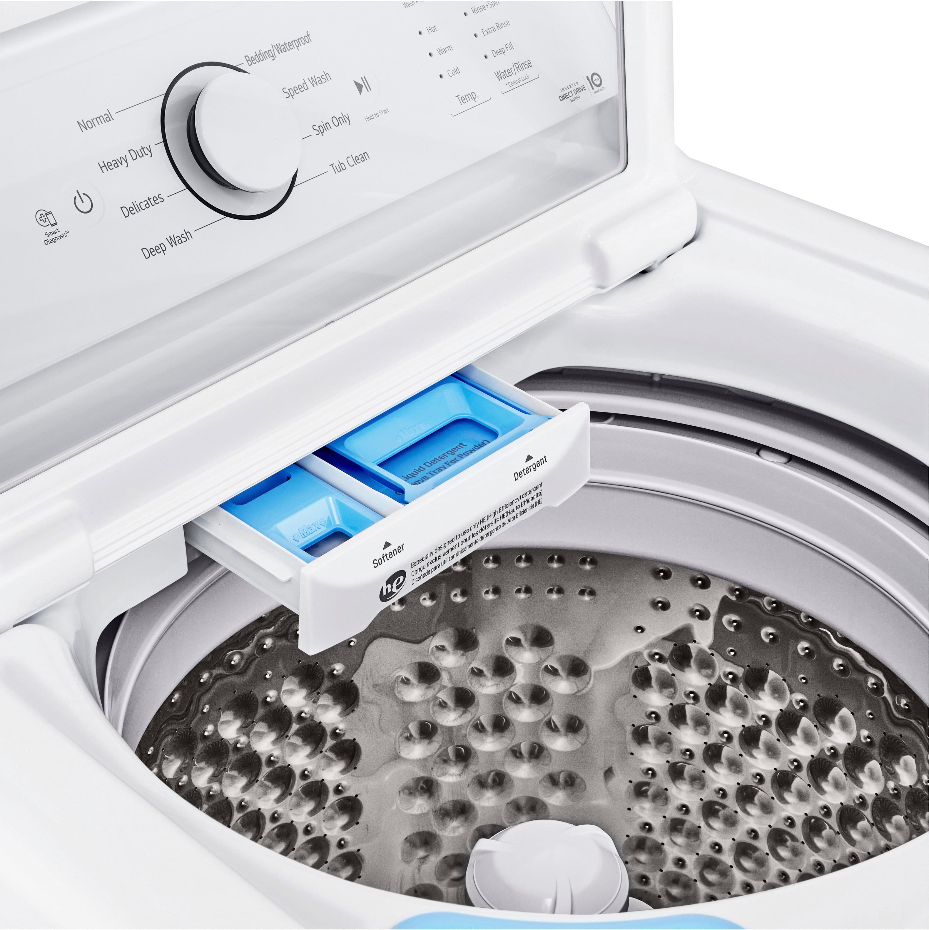 LG - 4.1 Cu. Ft. High-Efficiency Top Load Washer with TurboDrum Technology - White - Image 18
