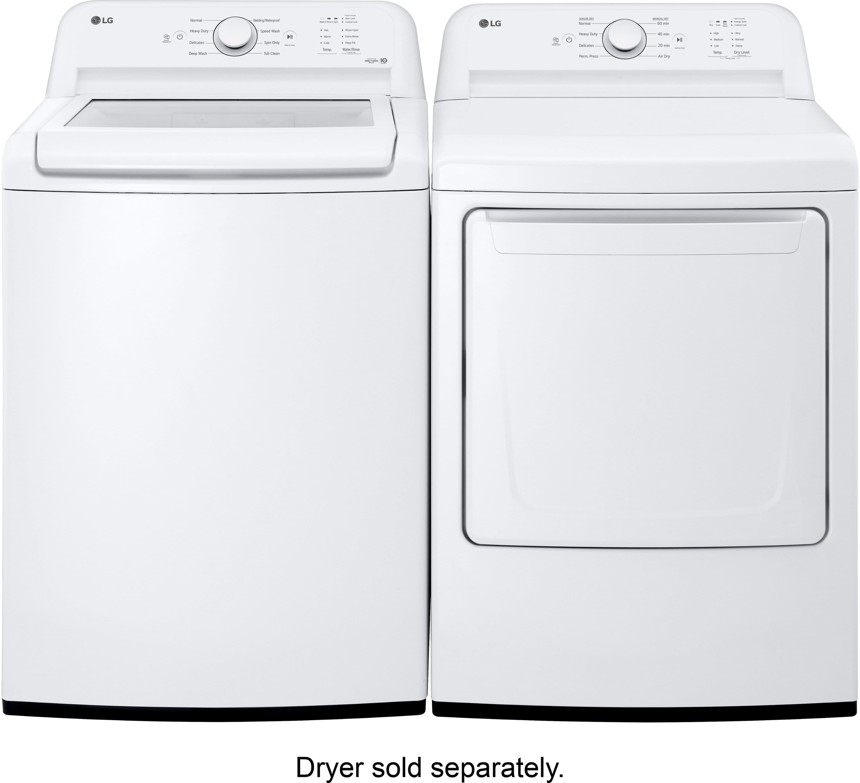LG - 4.1 Cu. Ft. High-Efficiency Top Load Washer with TurboDrum Technology - White - Image 24
