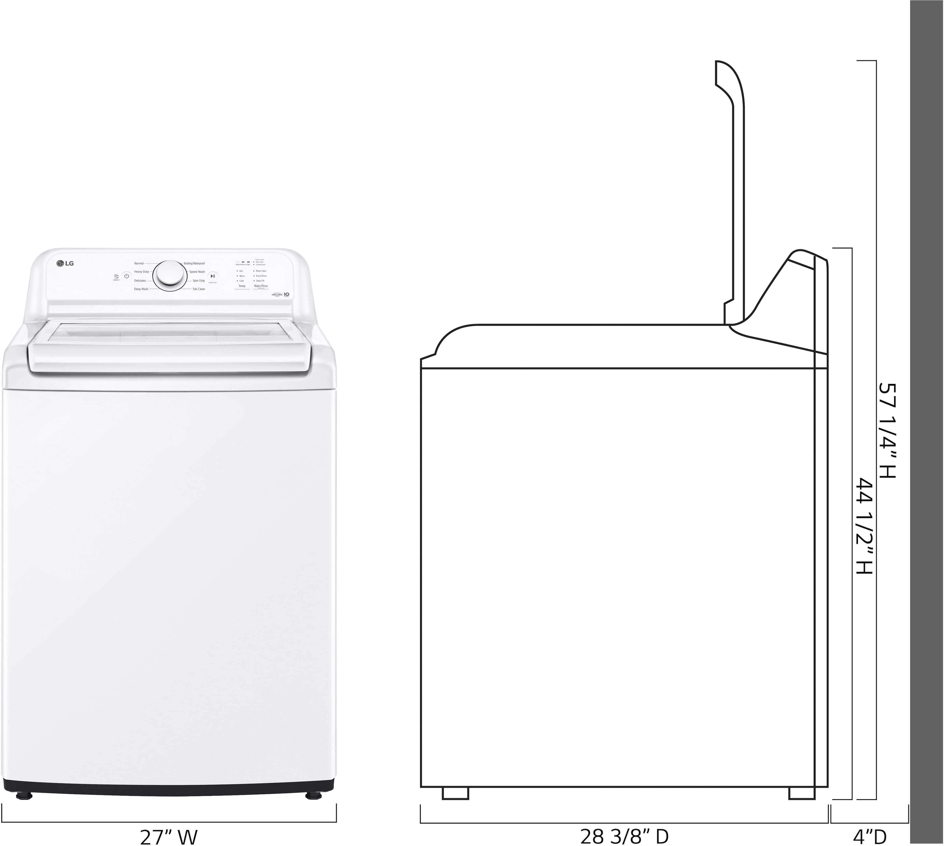 LG - 4.1 Cu. Ft. High-Efficiency Top Load Washer with TurboDrum Technology - White - Image 3