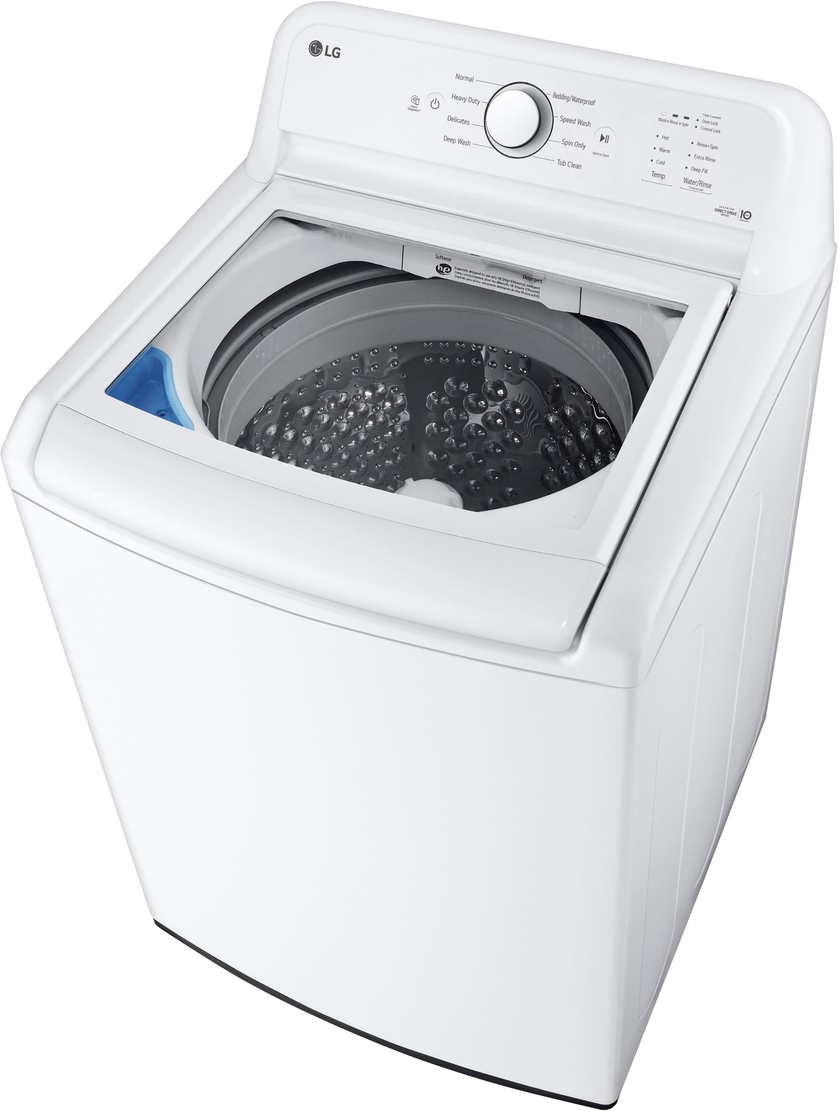 LG - 4.1 Cu. Ft. High-Efficiency Top Load Washer with TurboDrum Technology - White - Image 9