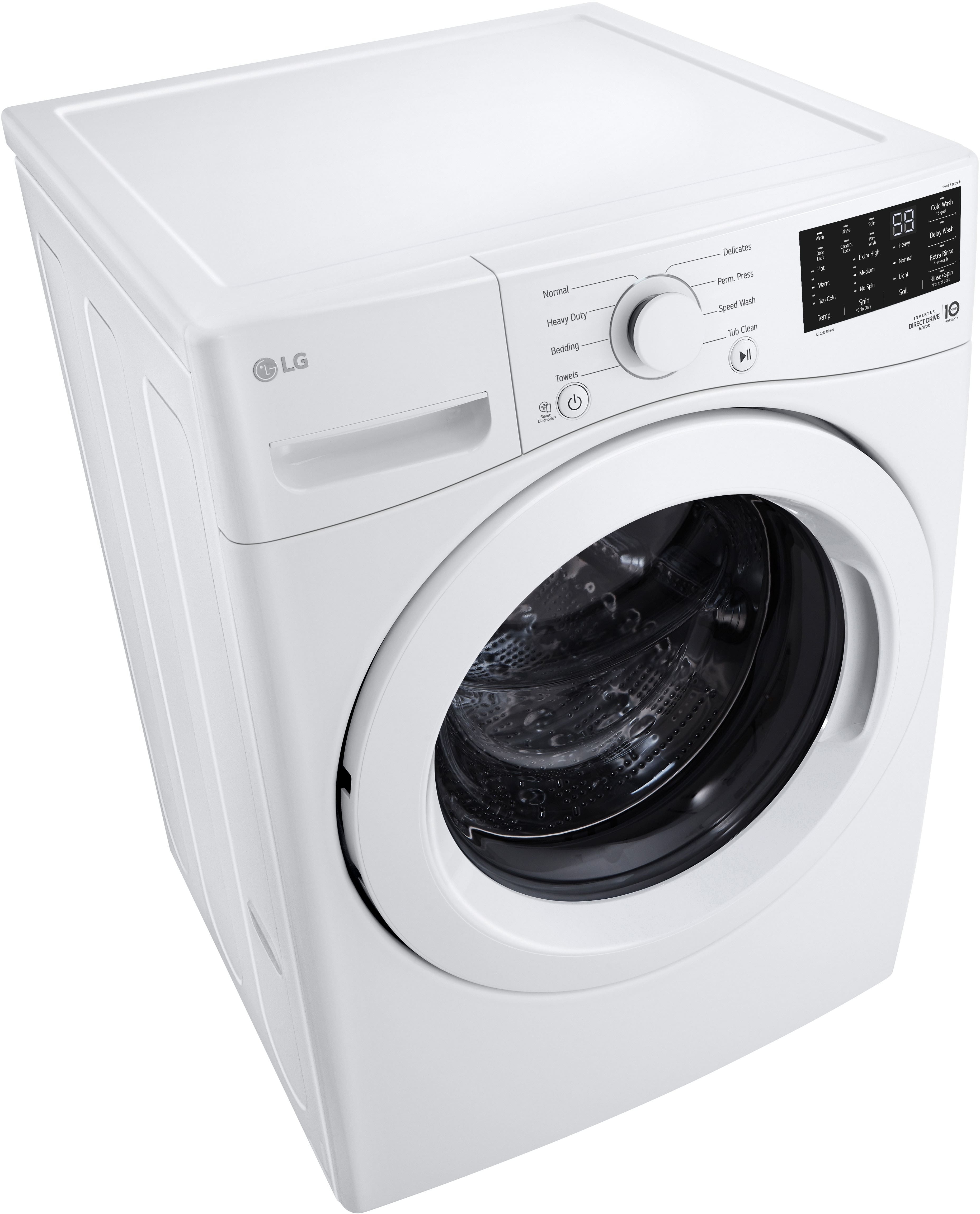 LG - 5.0 Cu. Ft. High-Efficiency Stackable Front Load Washer with 6Motion Technology - White - Image 18