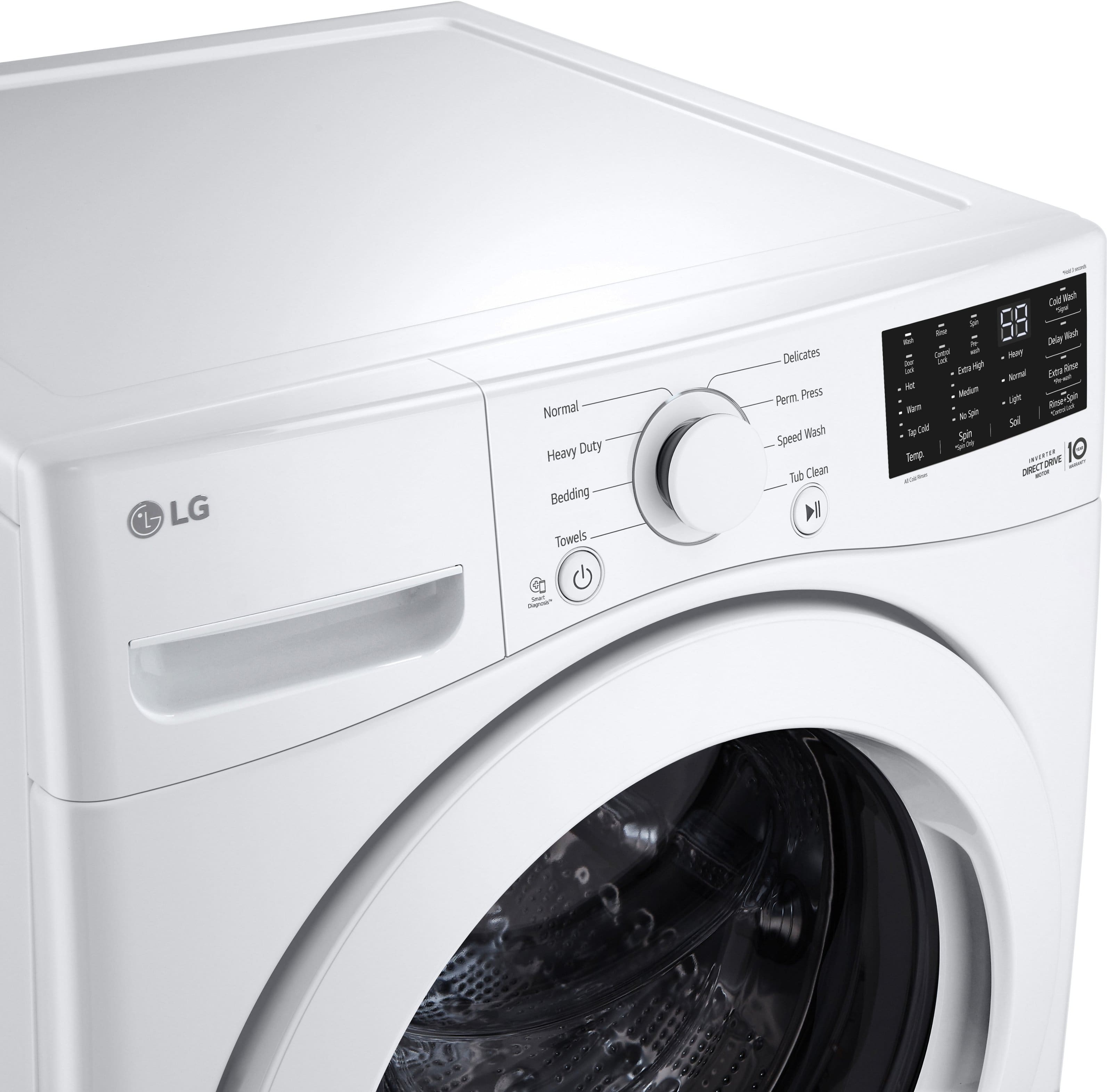 LG - 5.0 Cu. Ft. High-Efficiency Stackable Front Load Washer with 6Motion Technology - White - Image 7