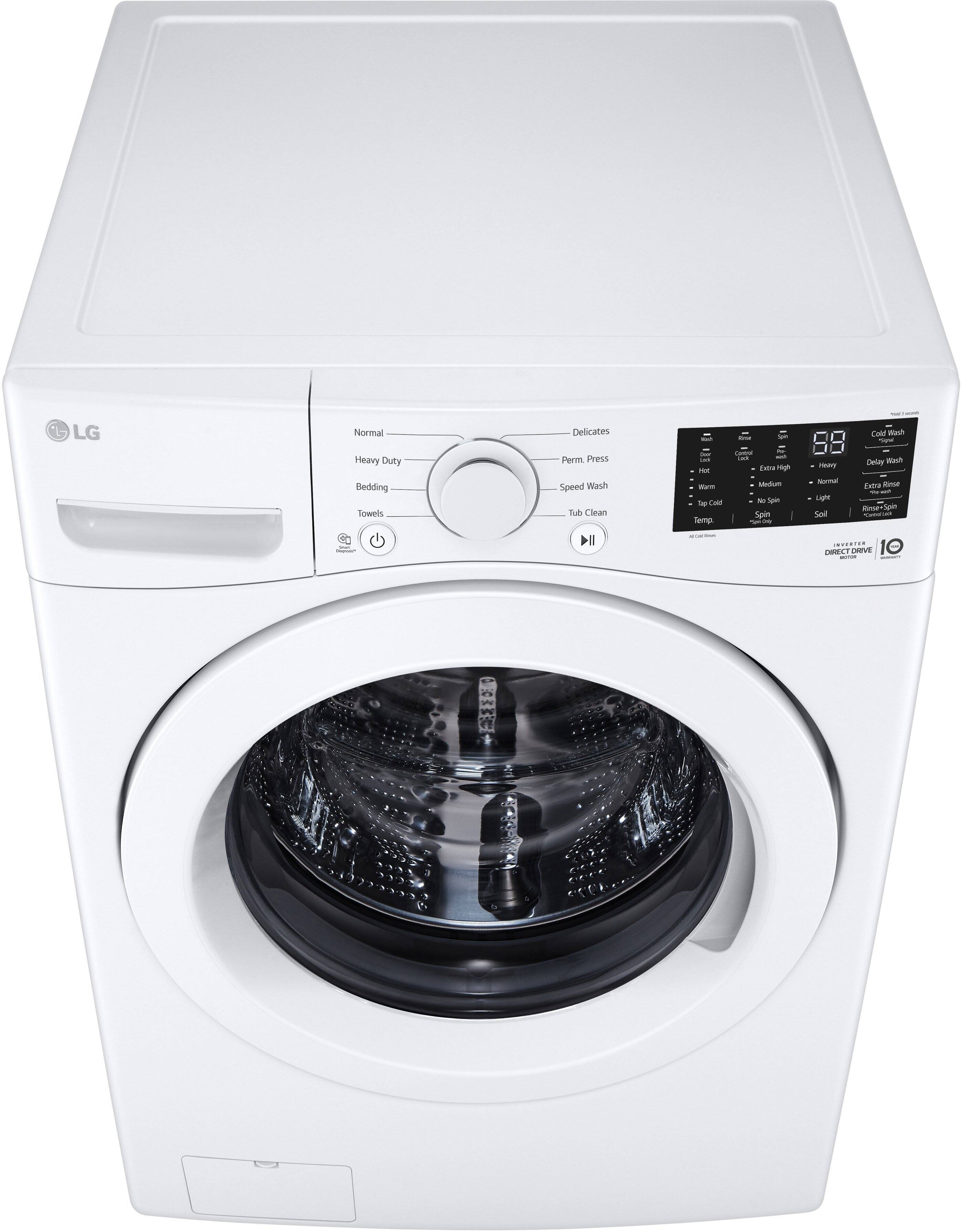 LG - 5.0 Cu. Ft. High-Efficiency Stackable Front Load Washer with 6Motion Technology - White - Image 19