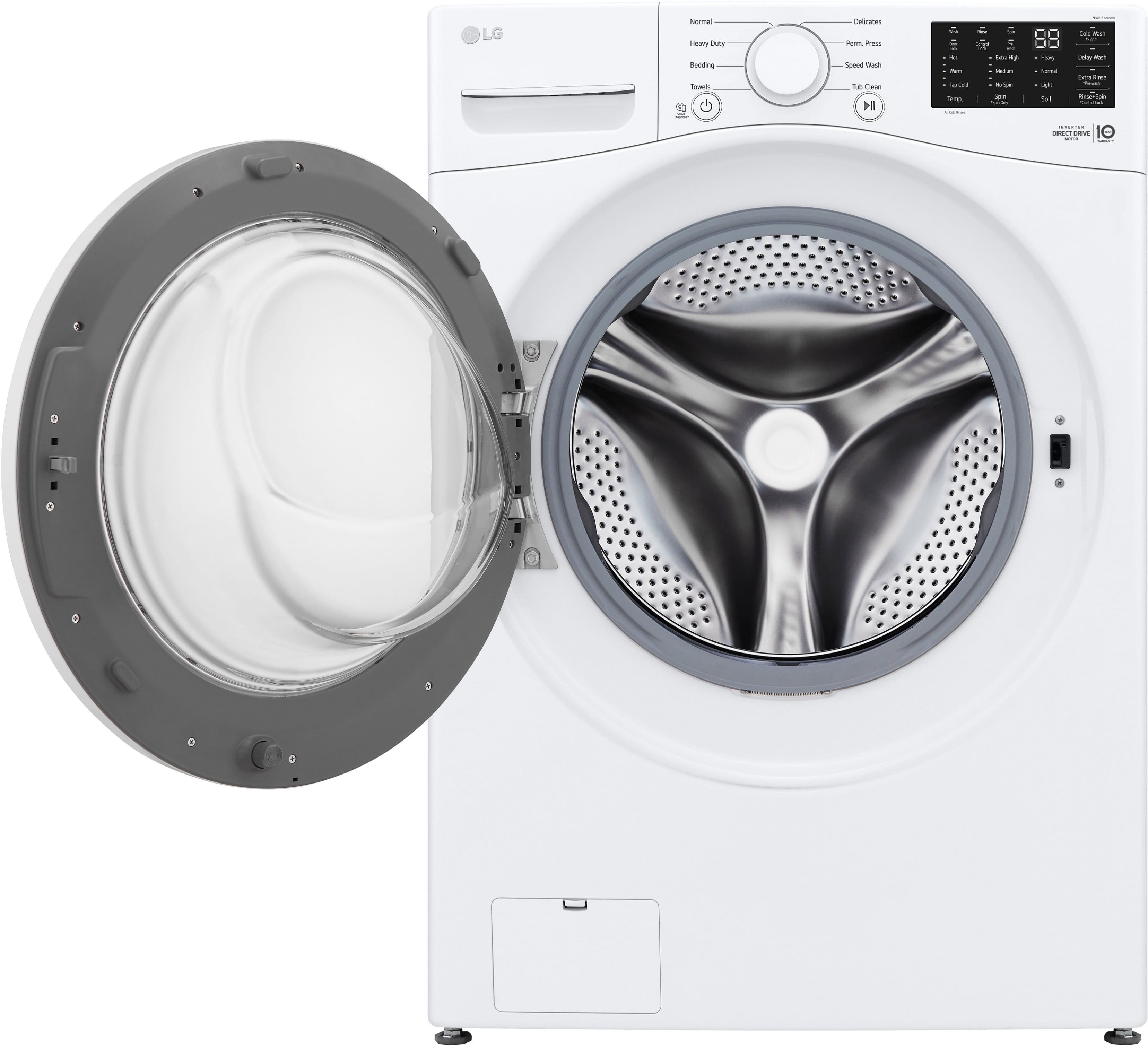 LG - 5.0 Cu. Ft. High-Efficiency Stackable Front Load Washer with 6Motion Technology - White - Image 20