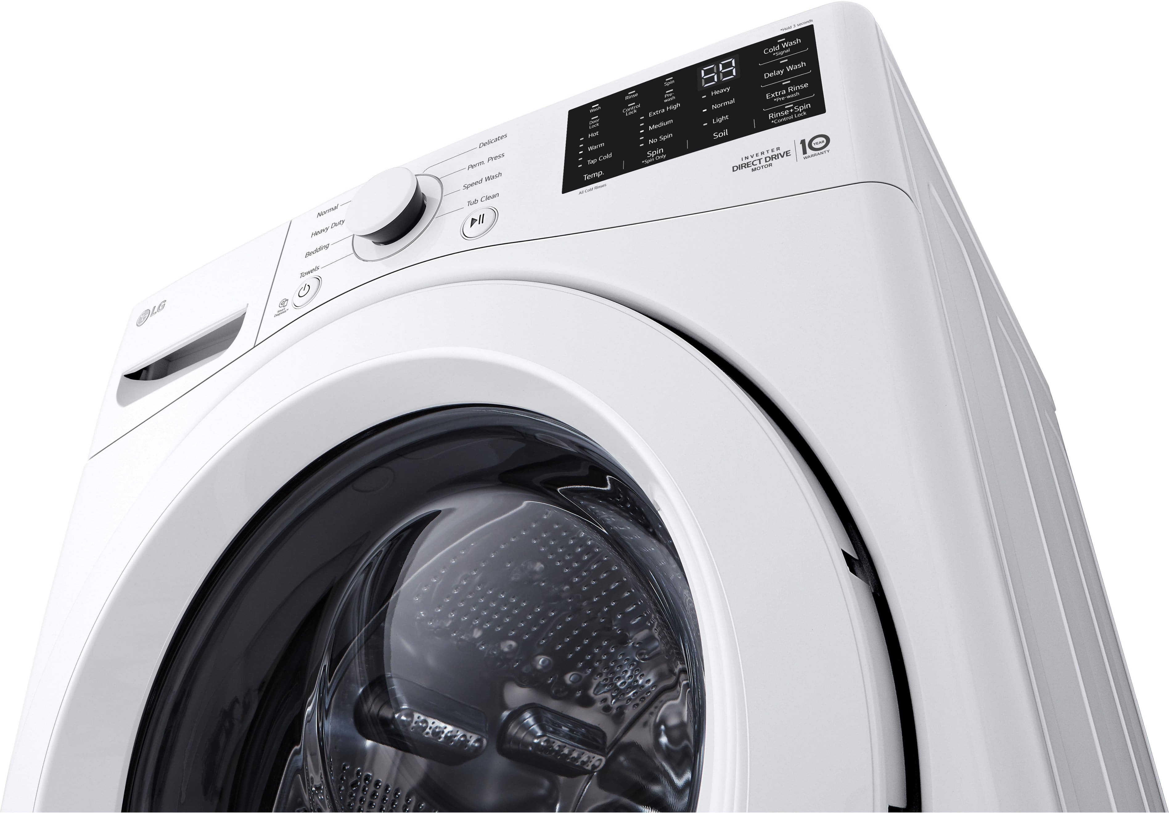 LG - 5.0 Cu. Ft. High-Efficiency Stackable Front Load Washer with 6Motion Technology - White - Image 6