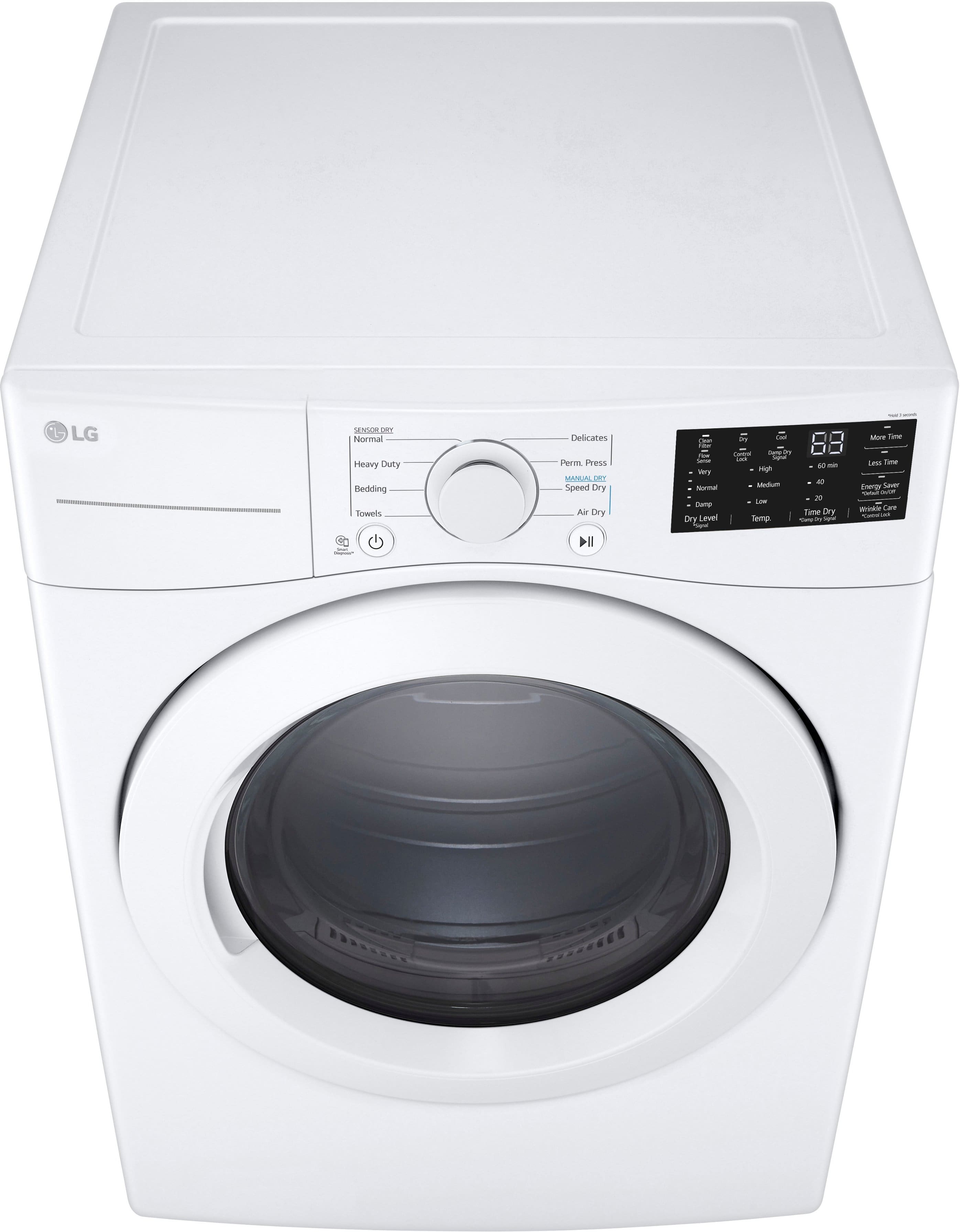 LG - 7.4 Cu. Ft. Stackable Electric Dryer with Wrinkle Care - White - Image 19