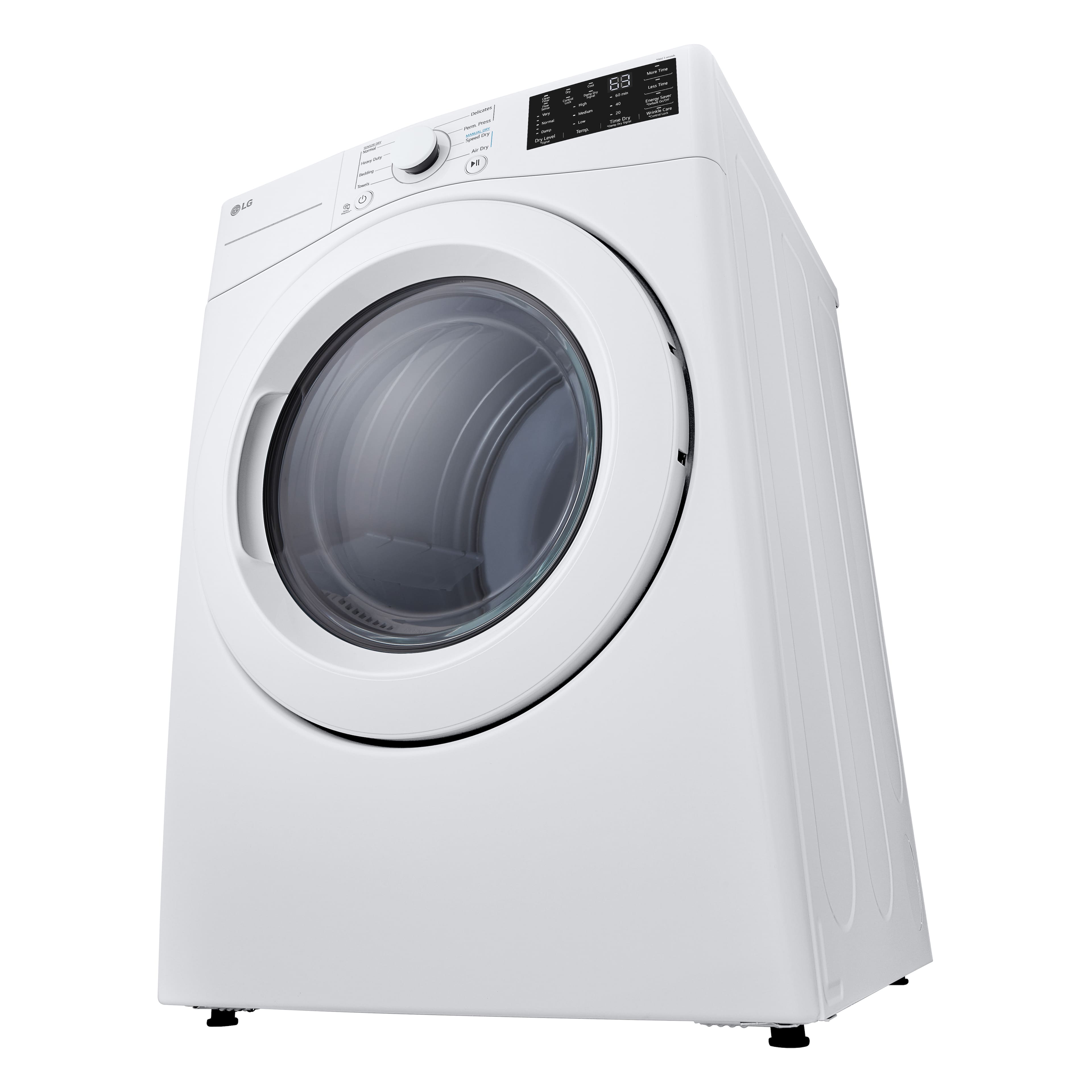 LG - 7.4 Cu. Ft. Stackable Electric Dryer with Wrinkle Care - White - Image 7