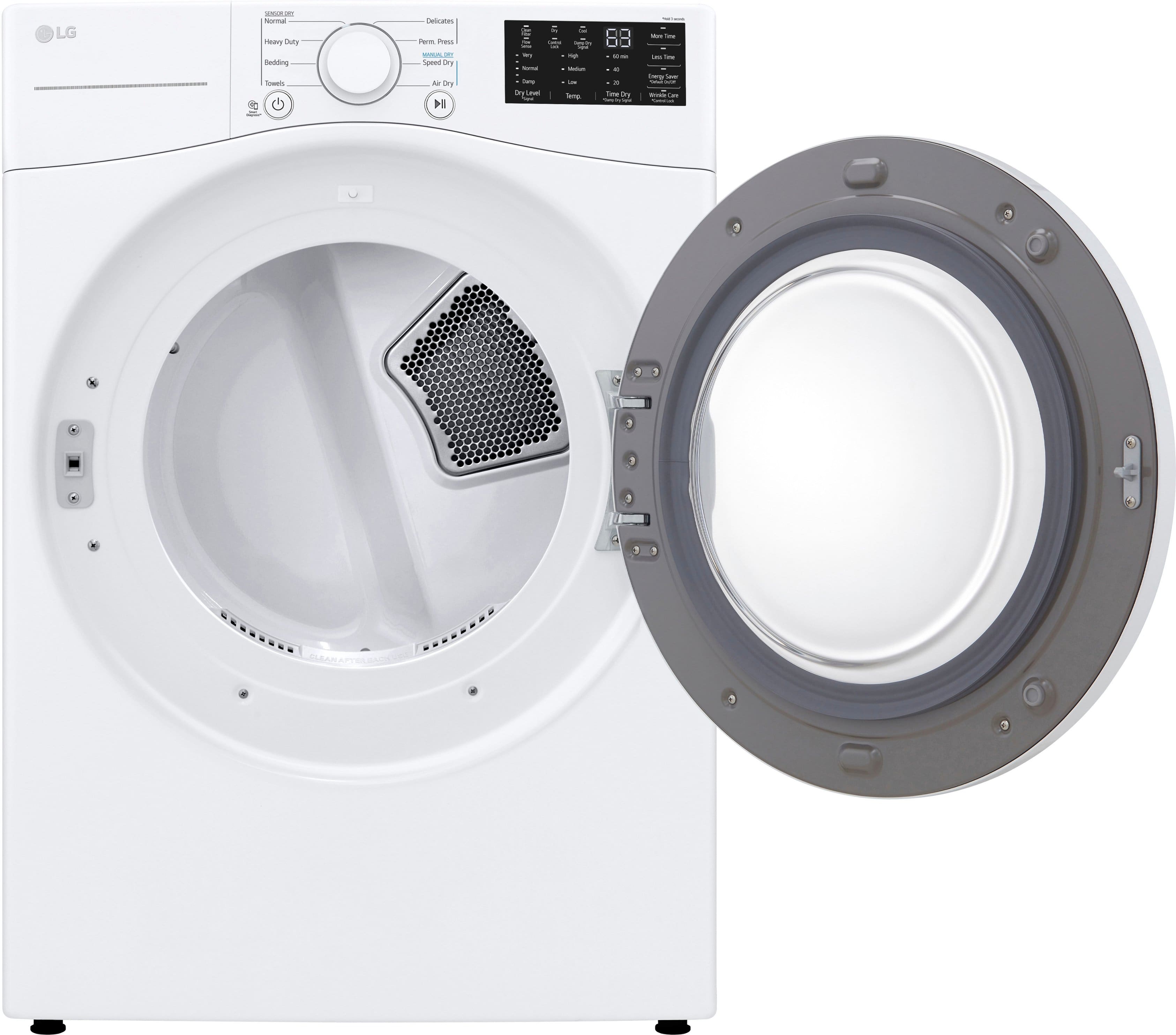 LG - 7.4 Cu. Ft. Stackable Electric Dryer with Wrinkle Care - White - Image 20